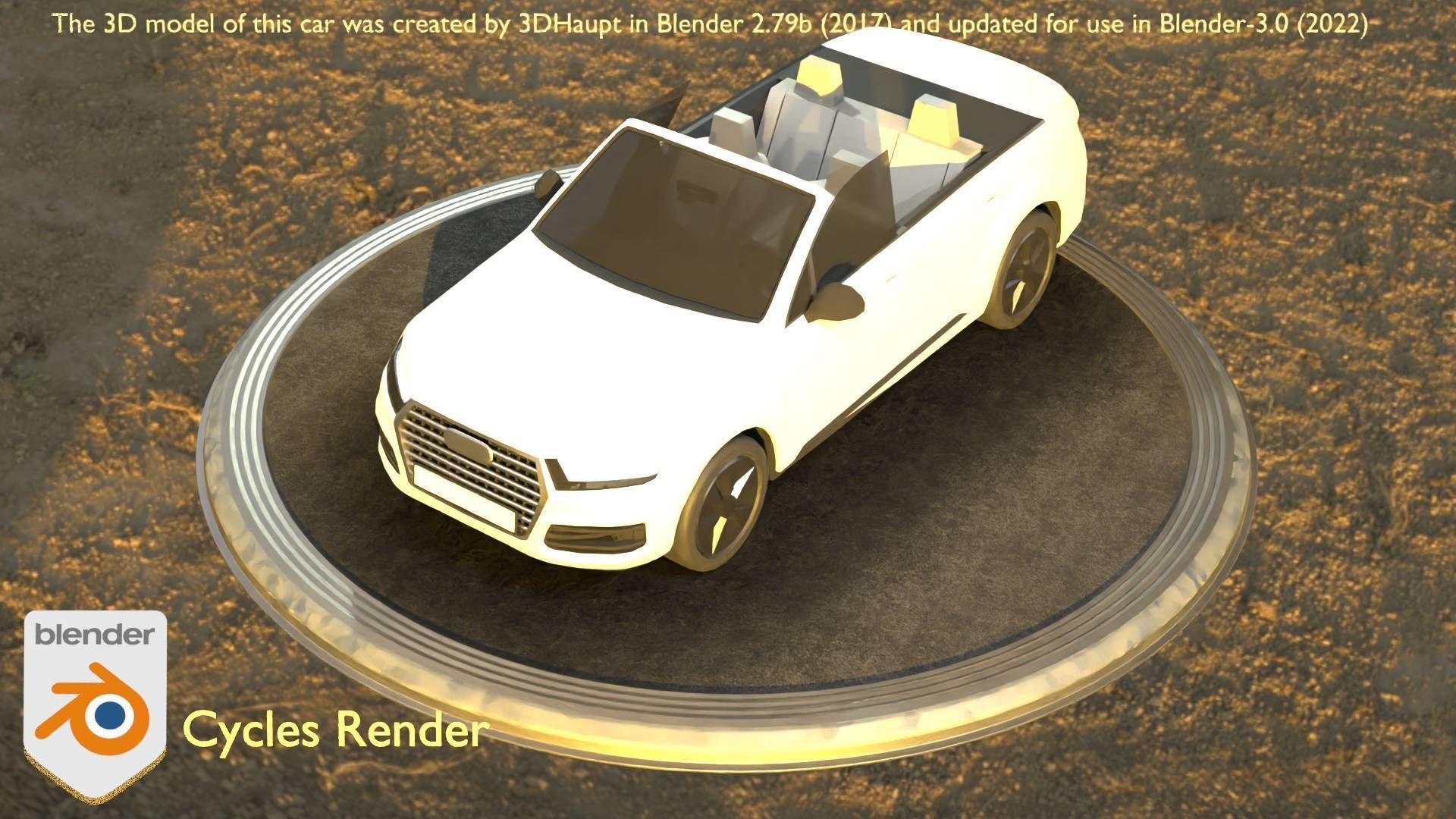 City Car 19 SUV Cabrio Open Type-B White Low-poly 3D model_49