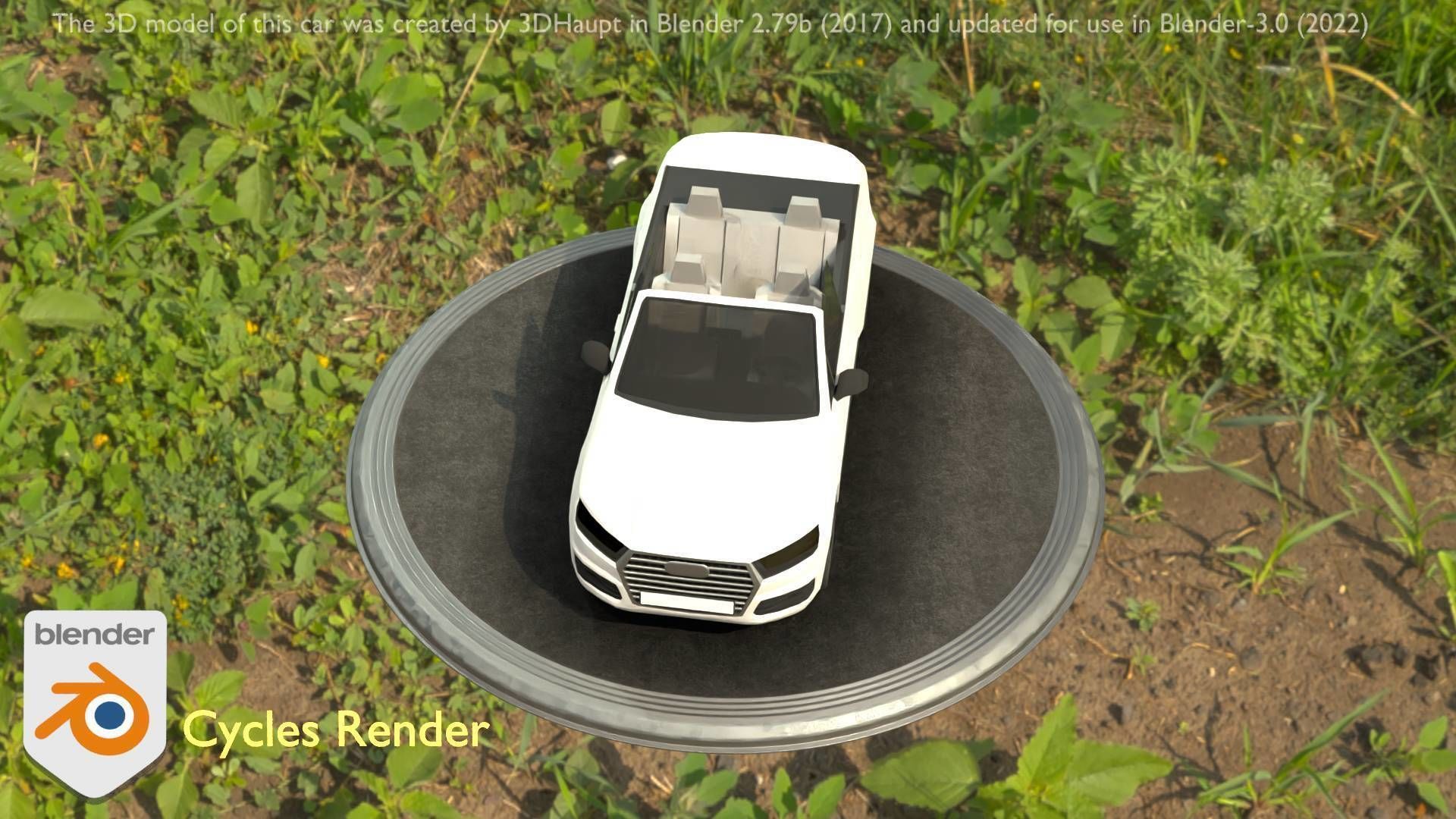 City Car 19 SUV Cabrio Open Type-B White Low-poly 3D model_98