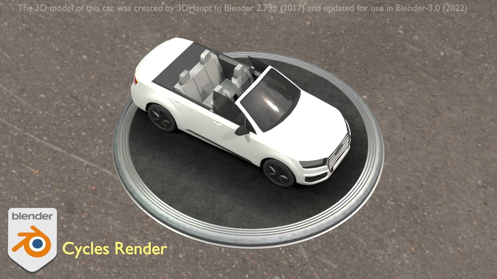 City Car 19 SUV Cabrio Open Type-B White Low-poly 3D model_15