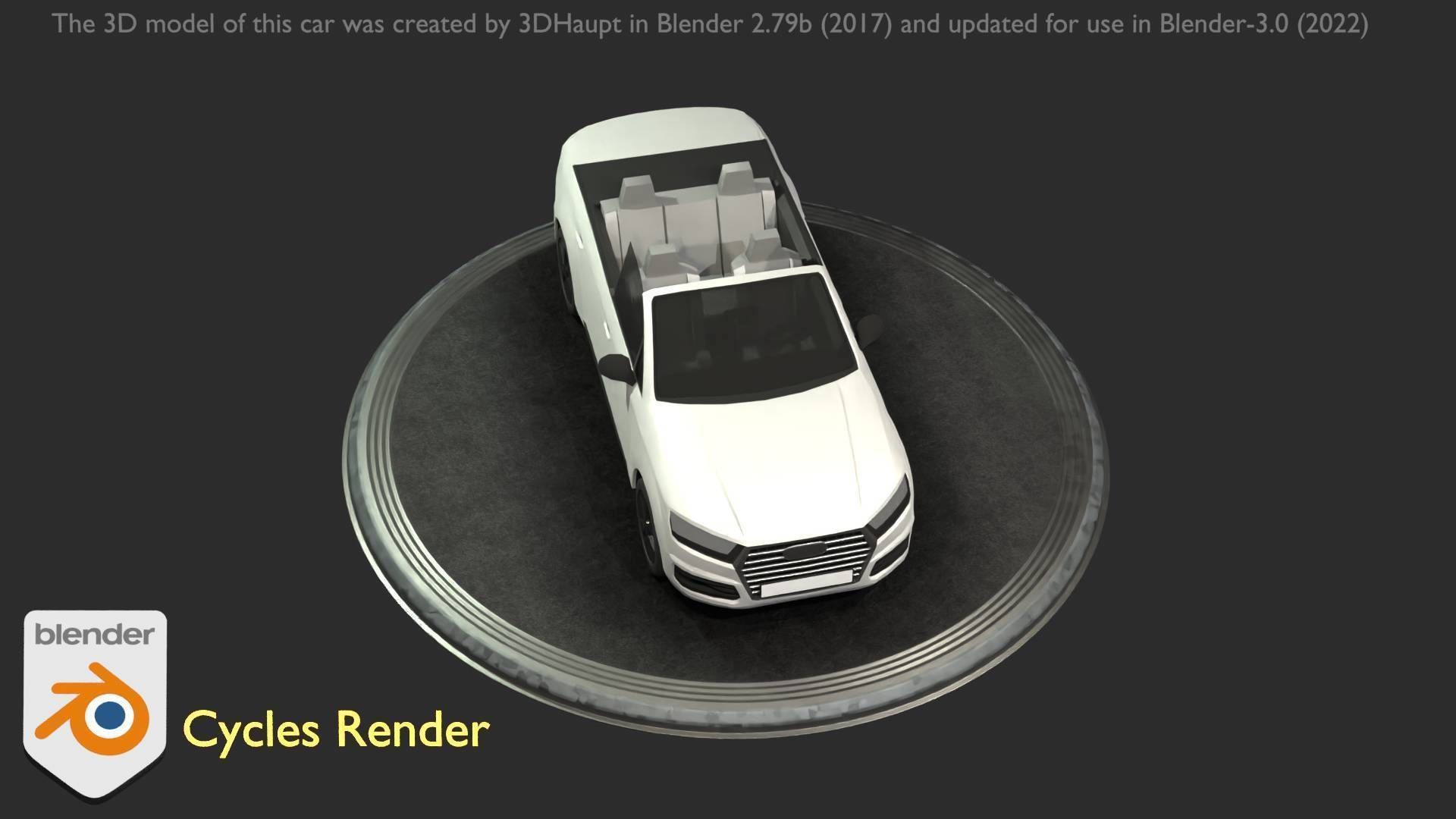 City Car 19 SUV Cabrio Open Type-B White Low-poly 3D model_16