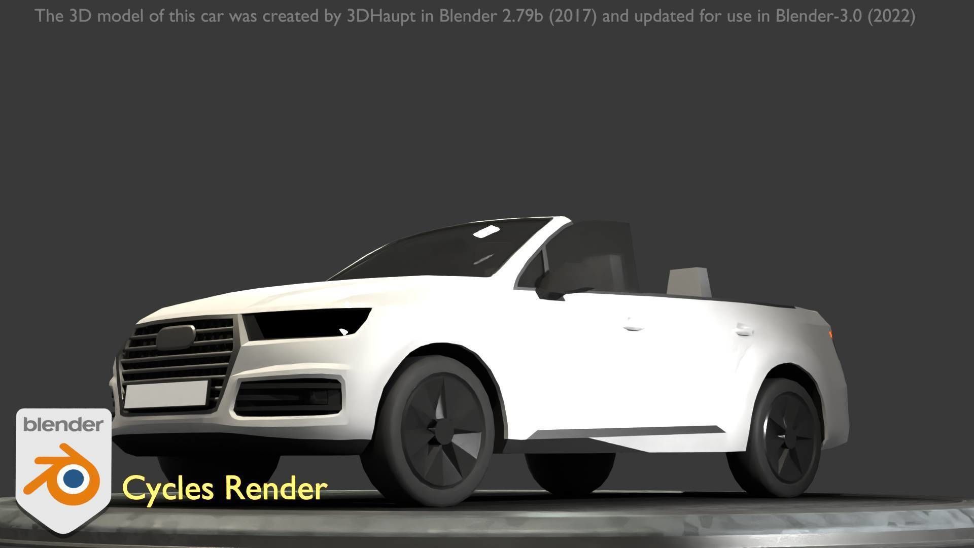 City Car 19 SUV Cabrio Open Type-B White Low-poly 3D model_33