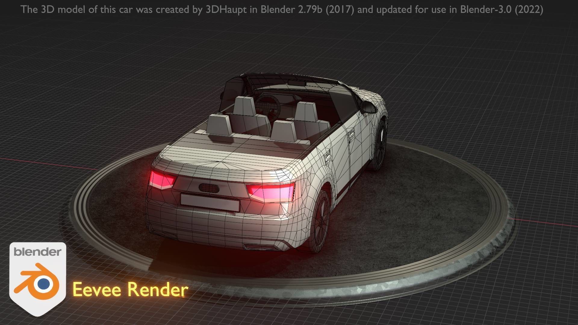 City Car 19 SUV Cabrio Open Type-B White Low-poly 3D model_39