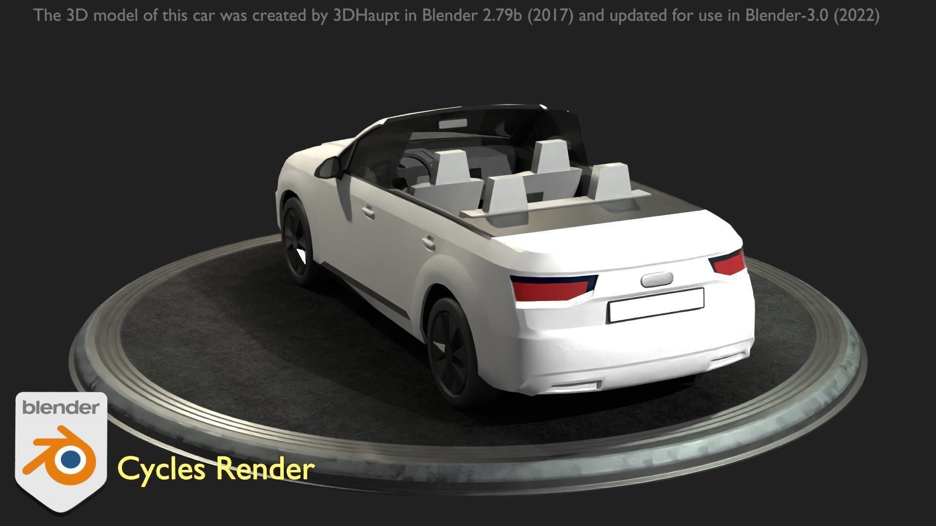 City Car 19 SUV Cabrio Open Type-B White Low-poly 3D model_72