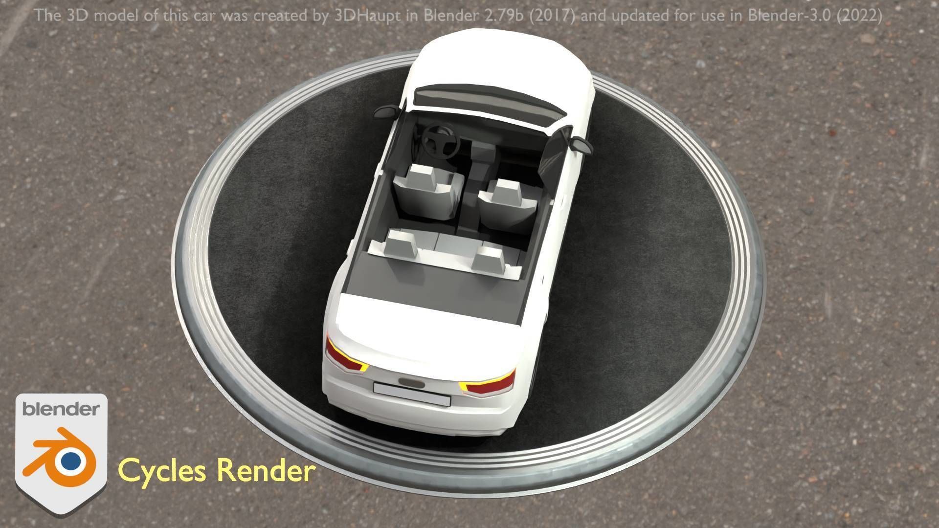 City Car 19 SUV Cabrio Open Type-B White Low-poly 3D model_91