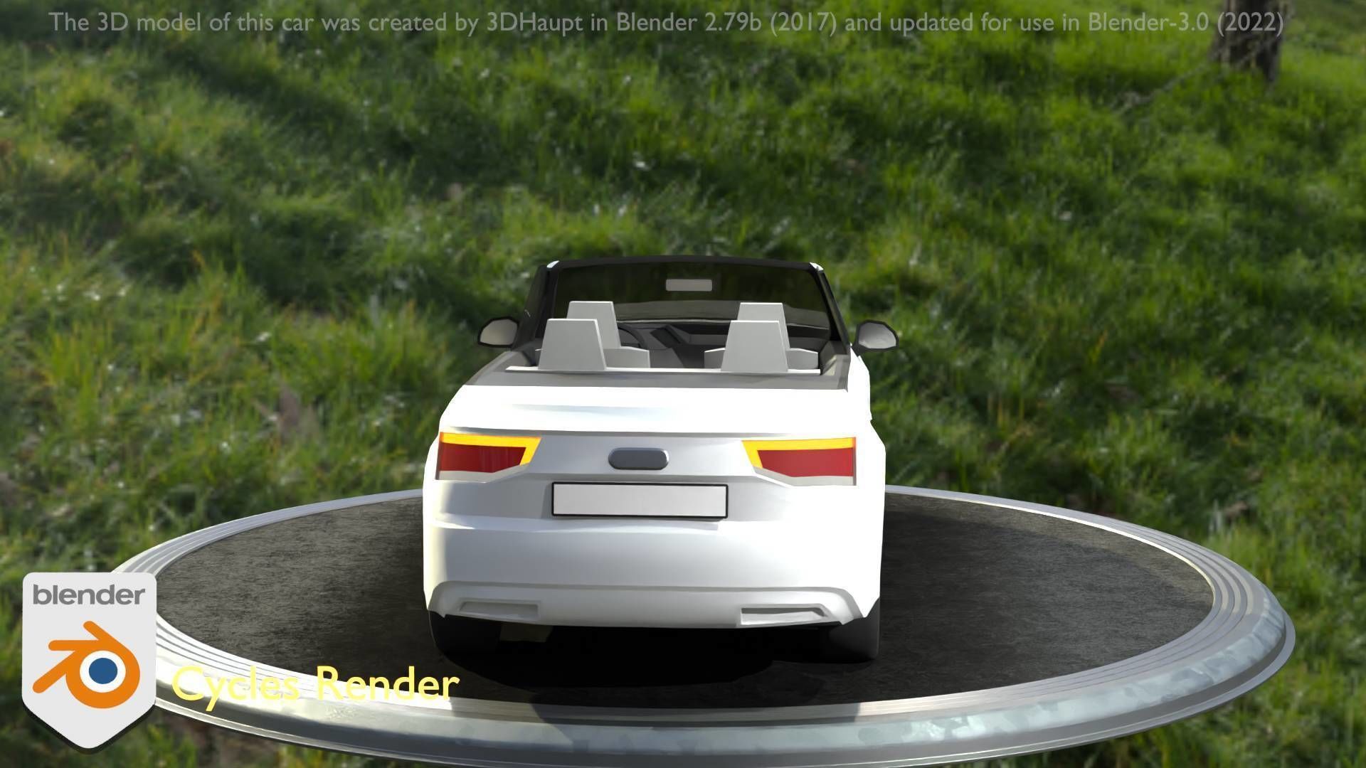 City Car 19 SUV Cabrio Open Type-B White Low-poly 3D model_26