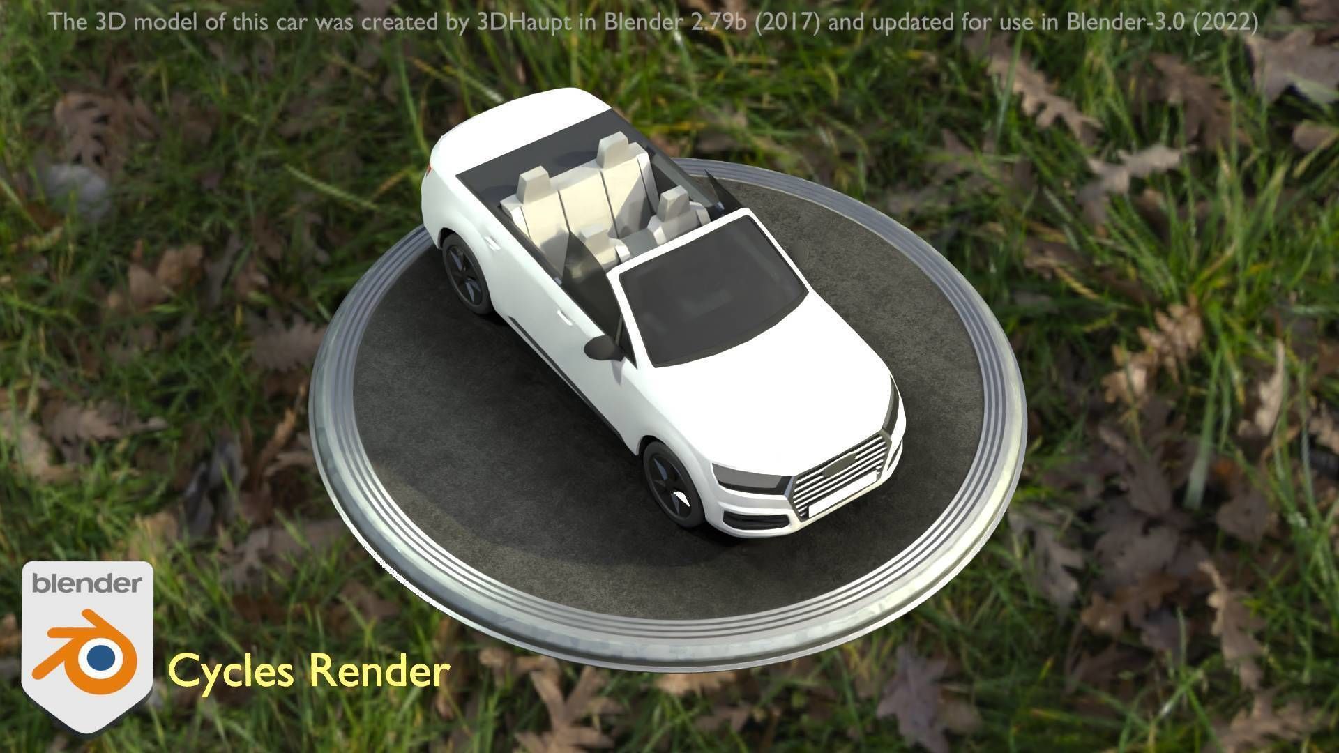 City Car 19 SUV Cabrio Open Type-B White Low-poly 3D model_3