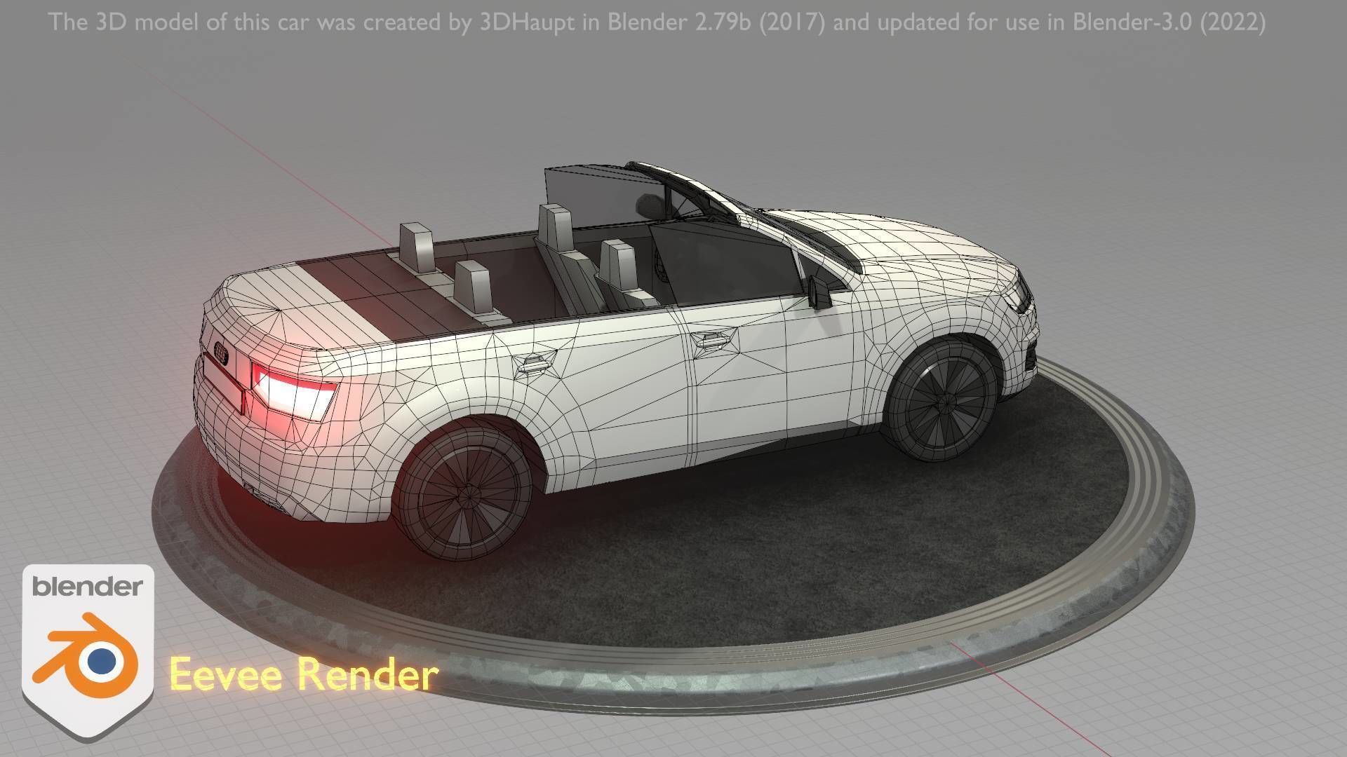 City Car 19 SUV Cabrio Open Type-B White Low-poly 3D model_53
