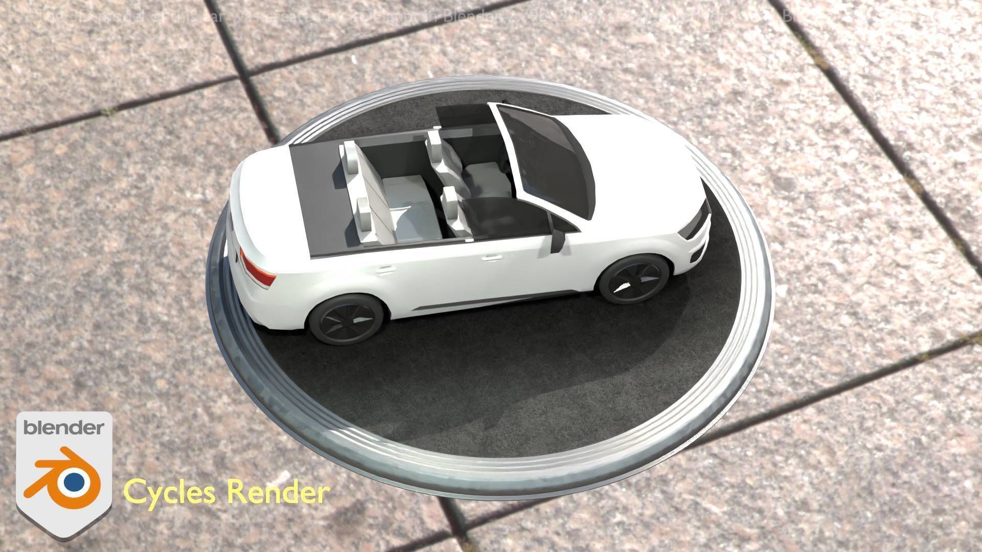 City Car 19 SUV Cabrio Open Type-B White Low-poly 3D model_20