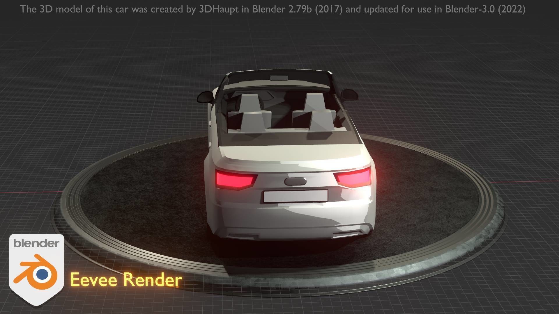 City Car 19 SUV Cabrio Open Type-B White Low-poly 3D model_73