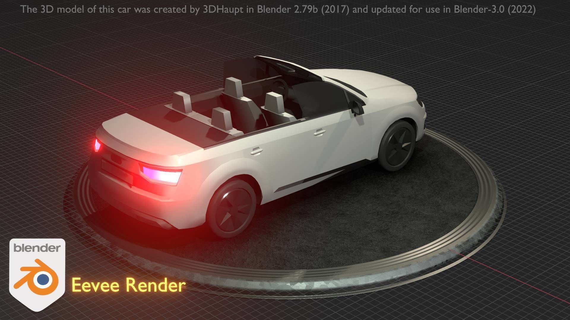 City Car 19 SUV Cabrio Open Type-B White Low-poly 3D model_64