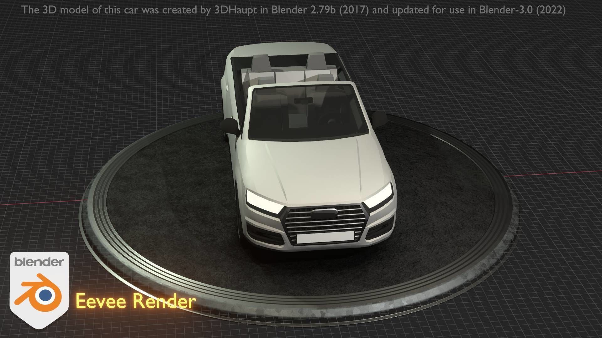 City Car 19 SUV Cabrio Open Type-B White Low-poly 3D model_84