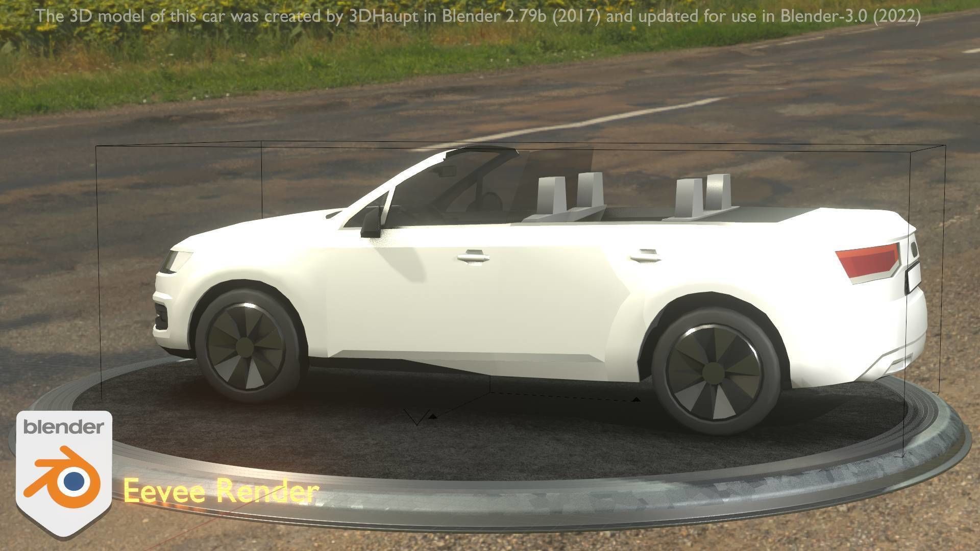 City Car 19 SUV Cabrio Open Type-B White Low-poly 3D model_38