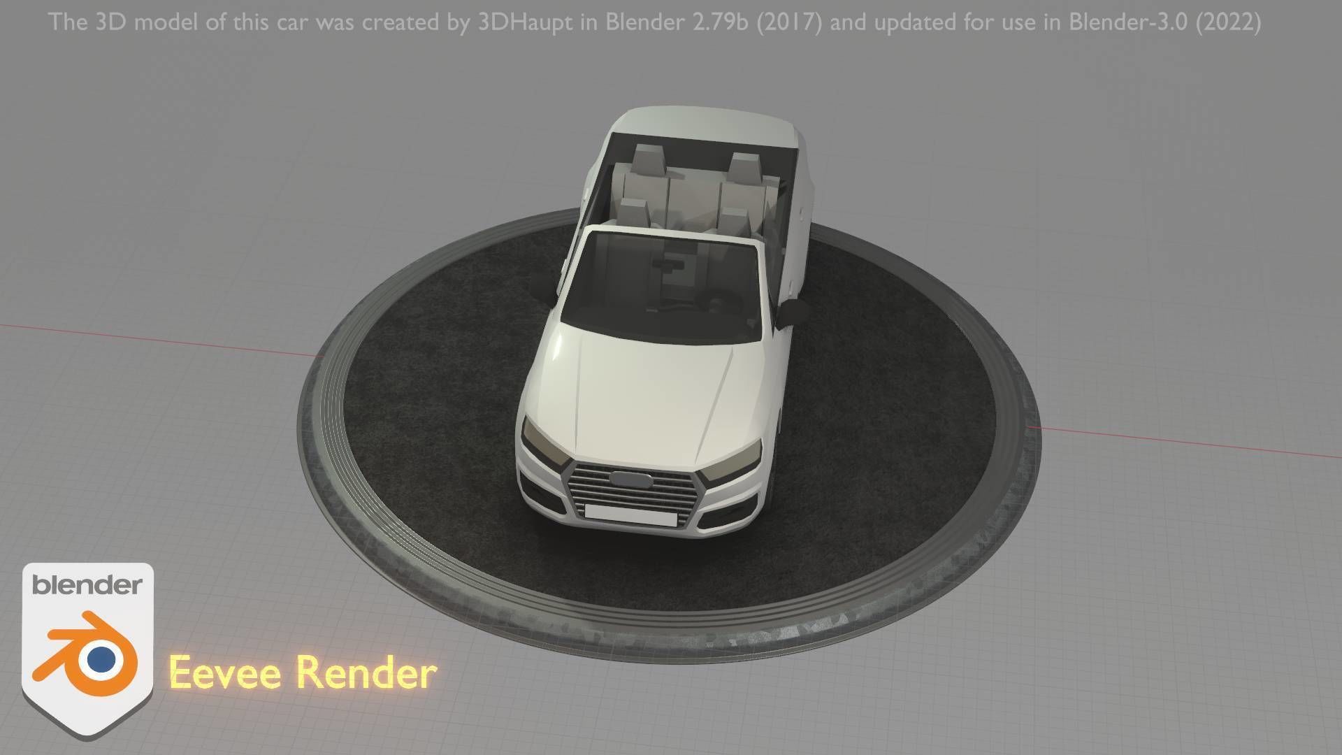 City Car 19 SUV Cabrio Open Type-B White Low-poly 3D model_19