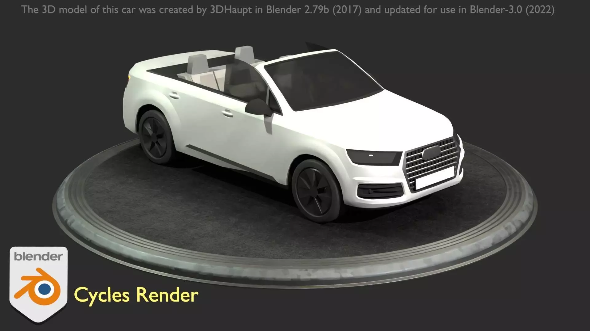 City Car 19 SUV Cabrio Open Type-B White Low-poly 3D model_0