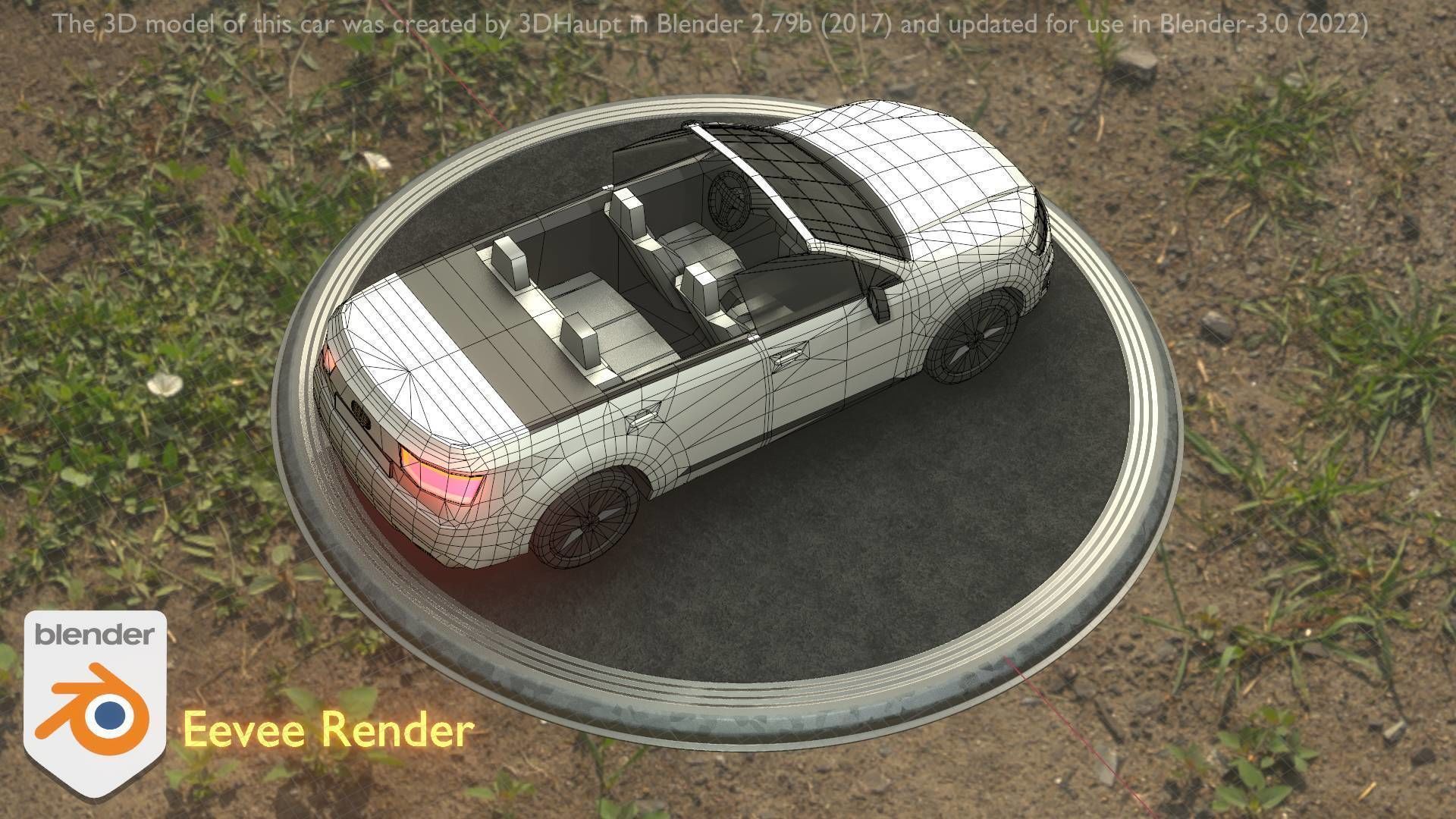 City Car 19 SUV Cabrio Open Type-B White Low-poly 3D model_63