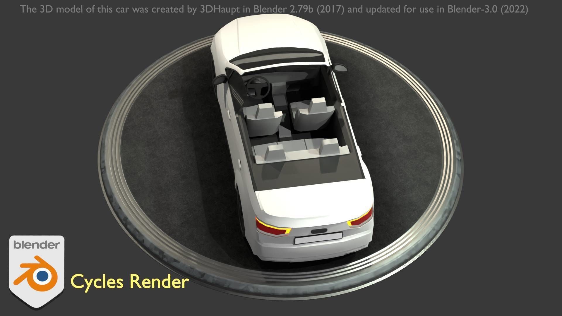 City Car 19 SUV Cabrio Open Type-B White Low-poly 3D model_54