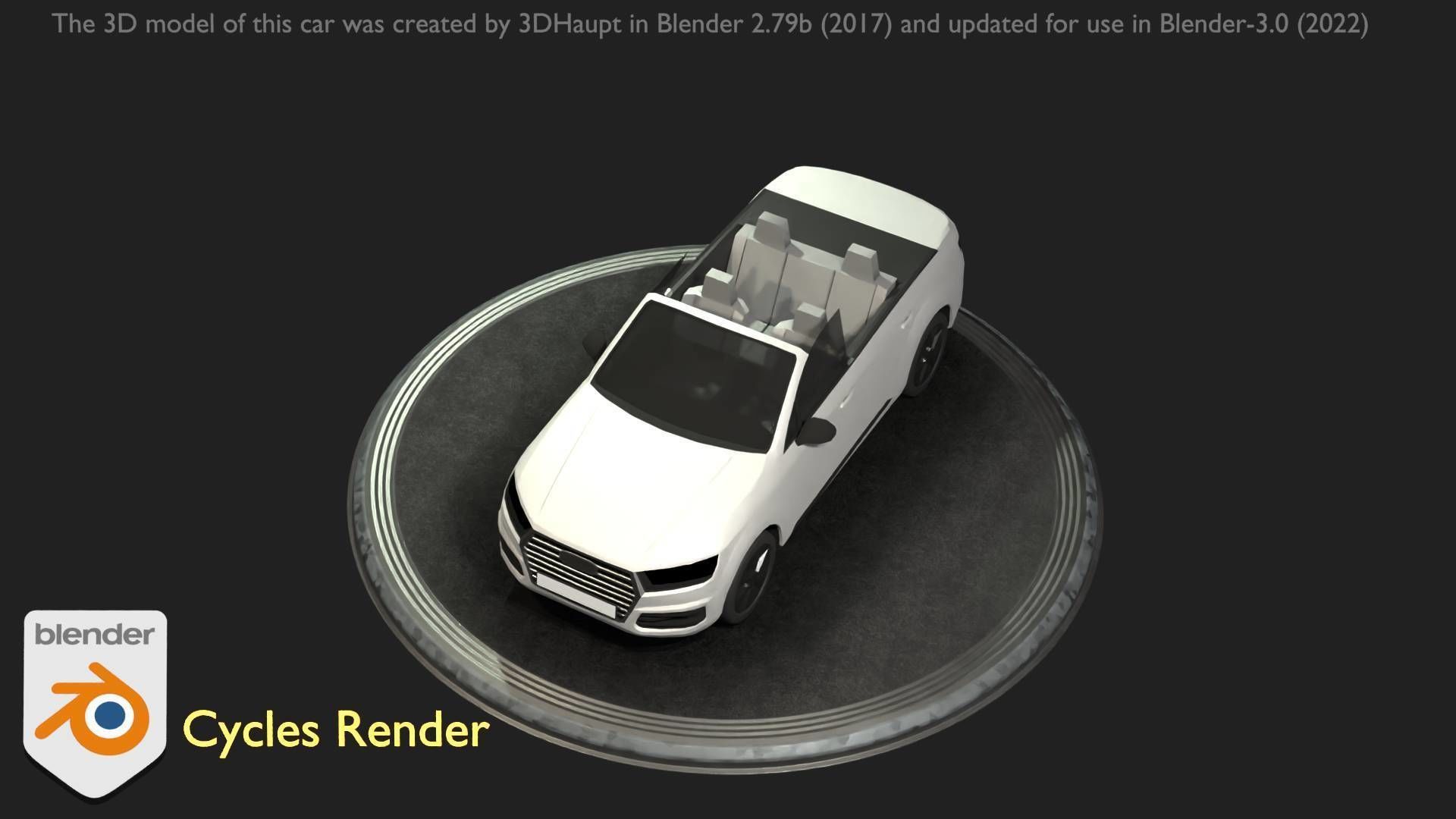 City Car 19 SUV Cabrio Open Type-B White Low-poly 3D model_23
