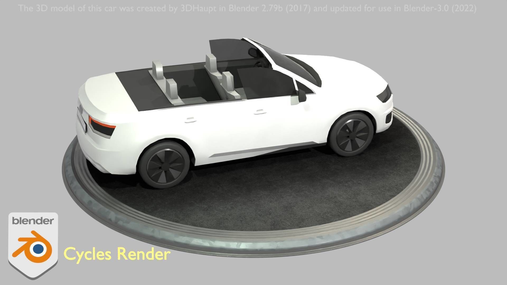 City Car 19 SUV Cabrio Open Type-B White Low-poly 3D model_61