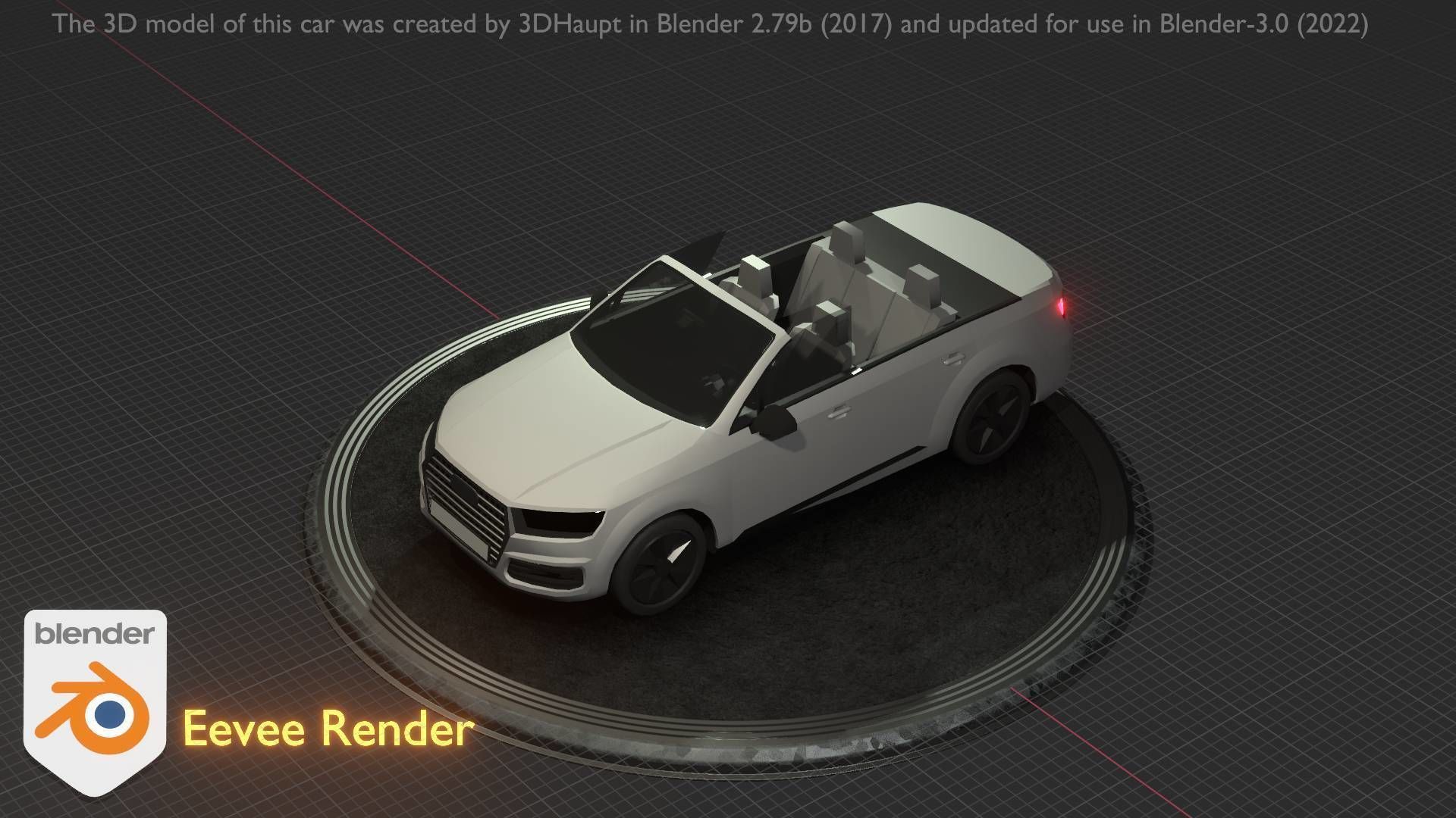 City Car 19 SUV Cabrio Open Type-B White Low-poly 3D model_10