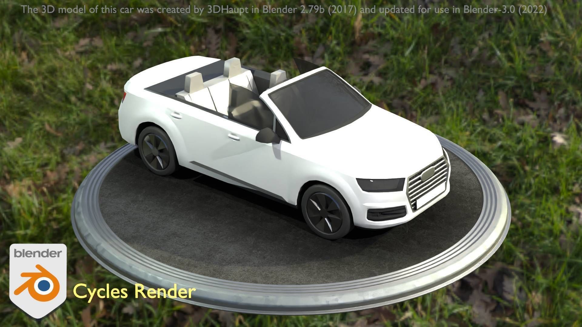 City Car 19 SUV Cabrio Open Type-B White Low-poly 3D model_52