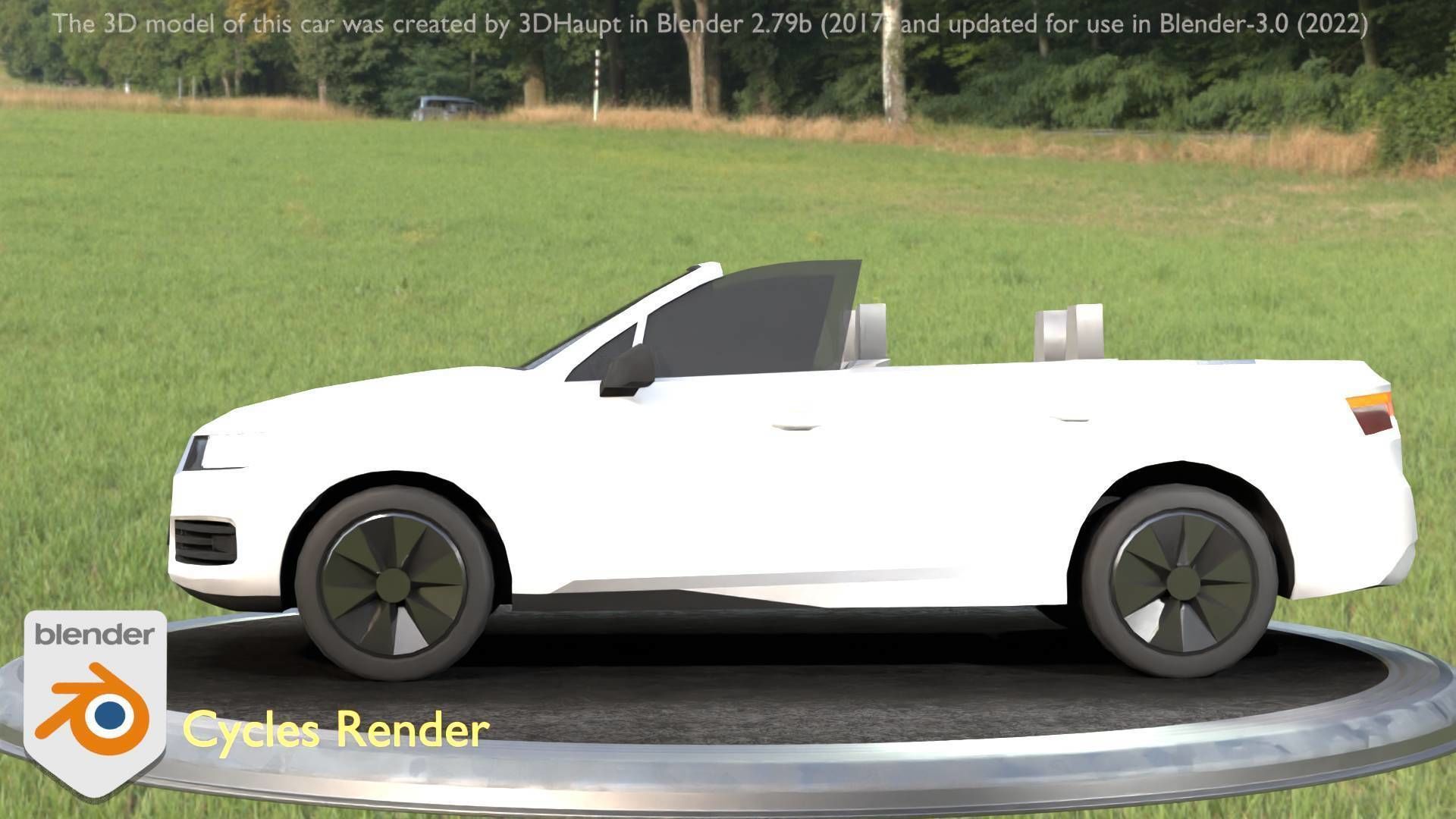 City Car 19 SUV Cabrio Open Type-B White Low-poly 3D model_37