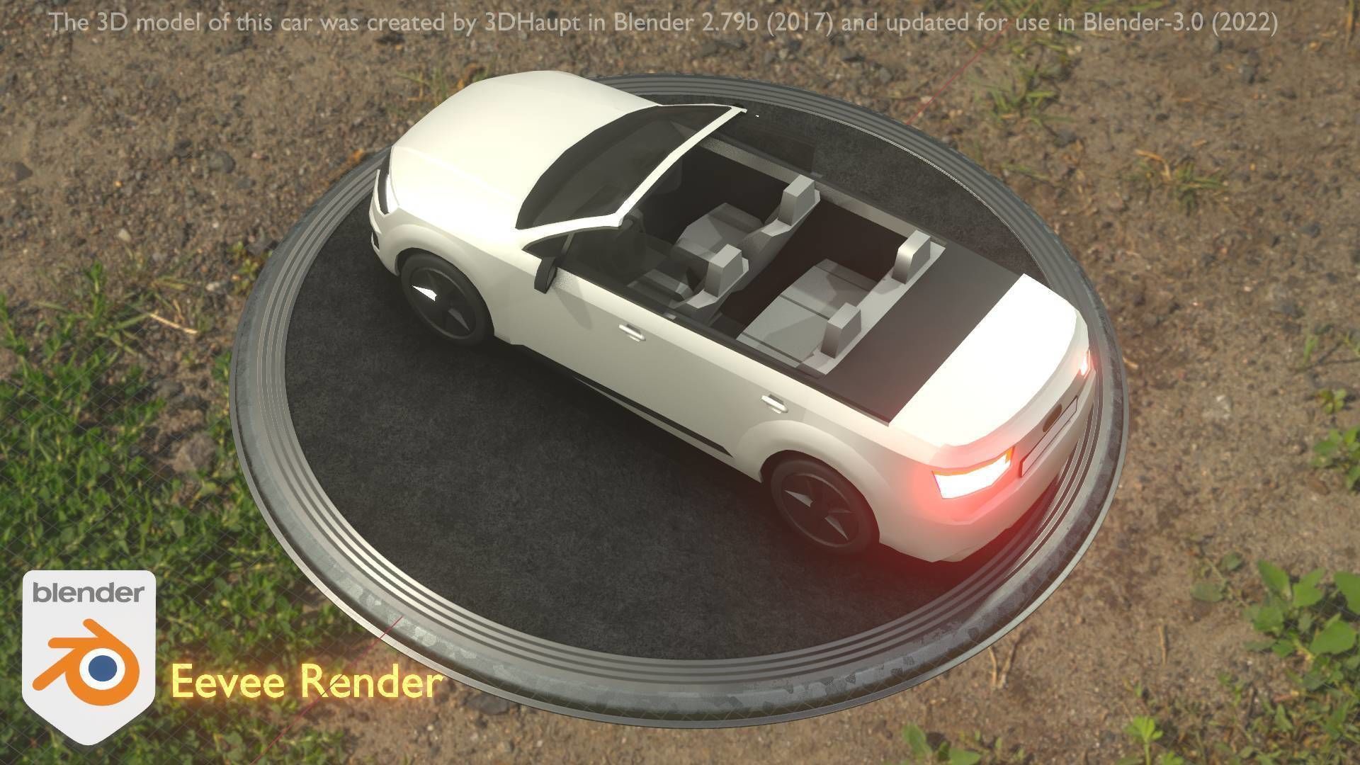 City Car 19 SUV Cabrio Open Type-B White Low-poly 3D model_92