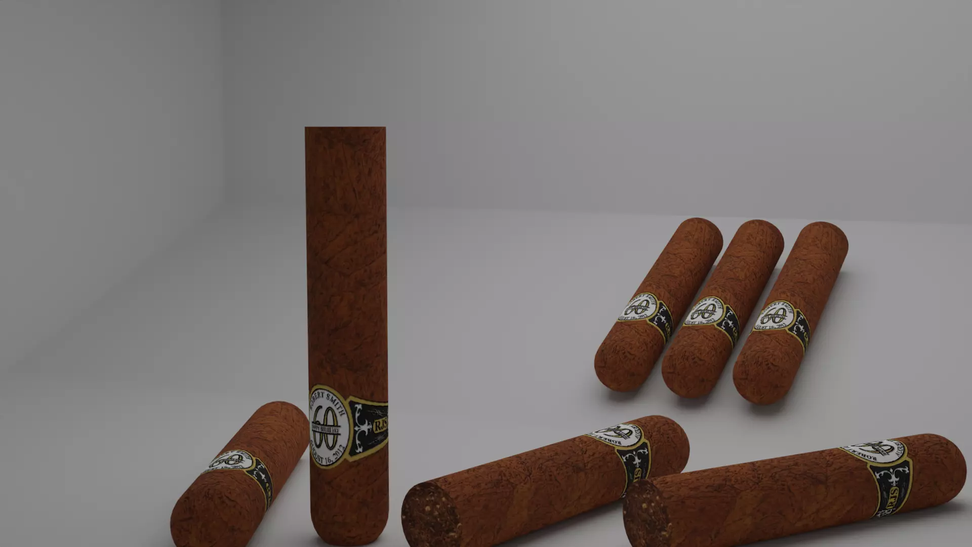 Simple cigar Low-poly 3D model_0