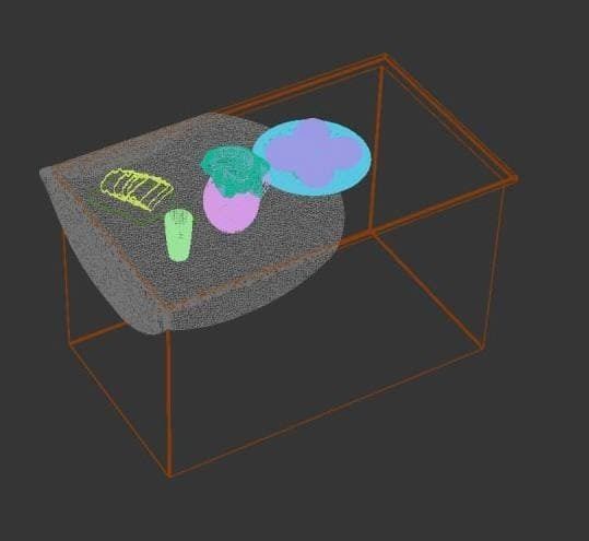 Kitchen design set on the  wooden table  3D model_3