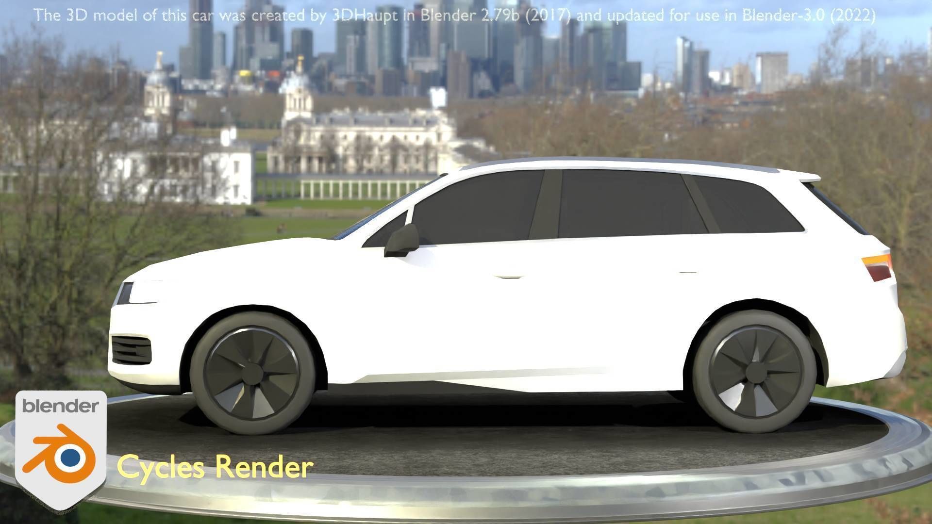 City Car 20 SUV Type-B White Low-poly 3D model_13