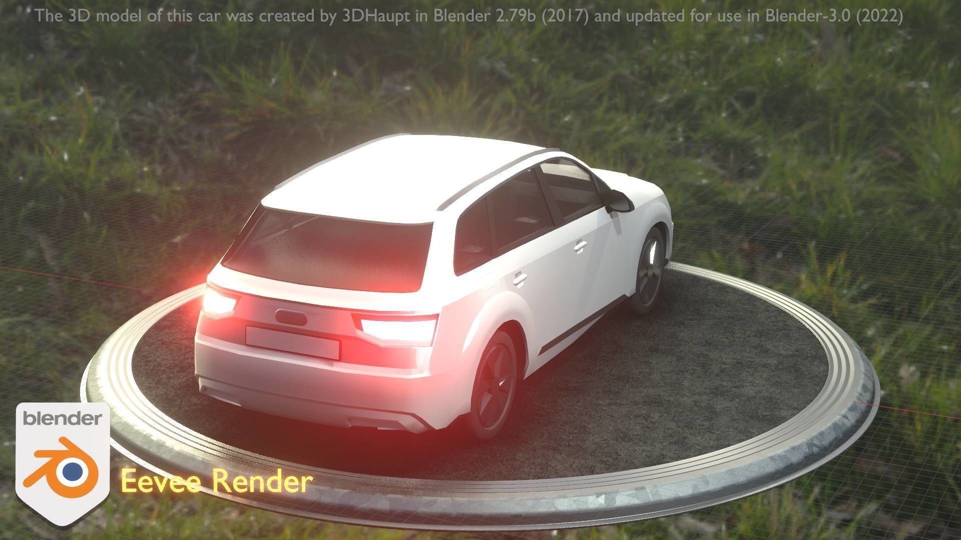 City Car 20 SUV Type-B White Low-poly 3D model_2