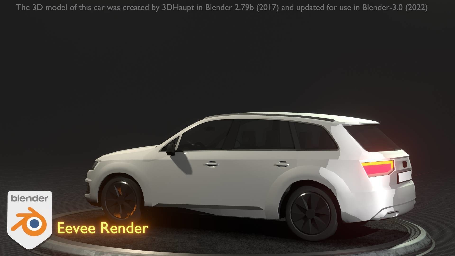 City Car 20 SUV Type-B White Low-poly 3D model_22