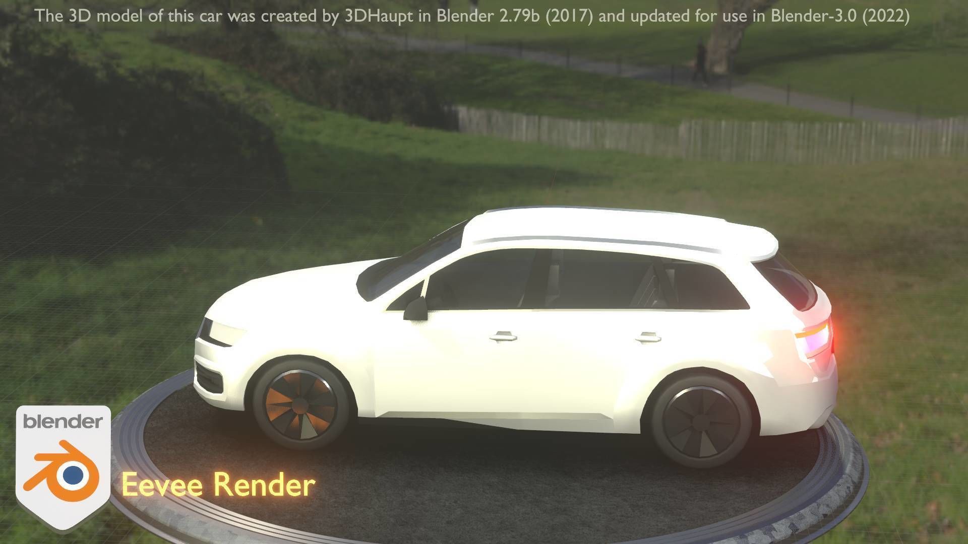 City Car 20 SUV Type-B White Low-poly 3D model_3