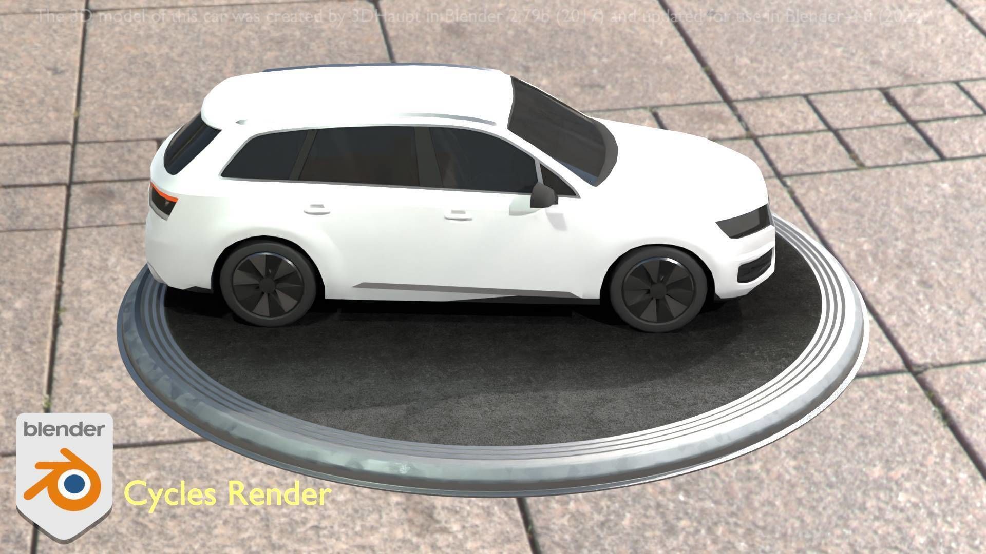 City Car 20 SUV Type-B White Low-poly 3D model_29