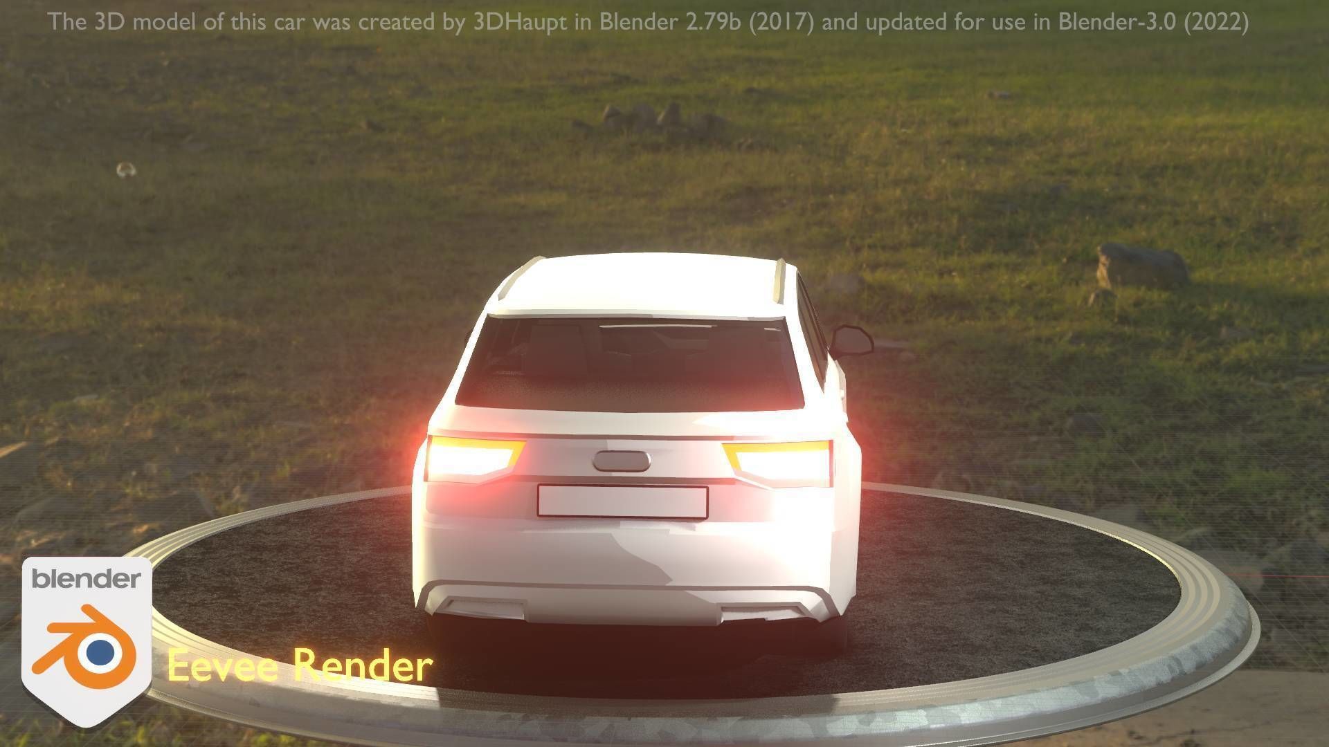 City Car 20 SUV Type-B White Low-poly 3D model_68