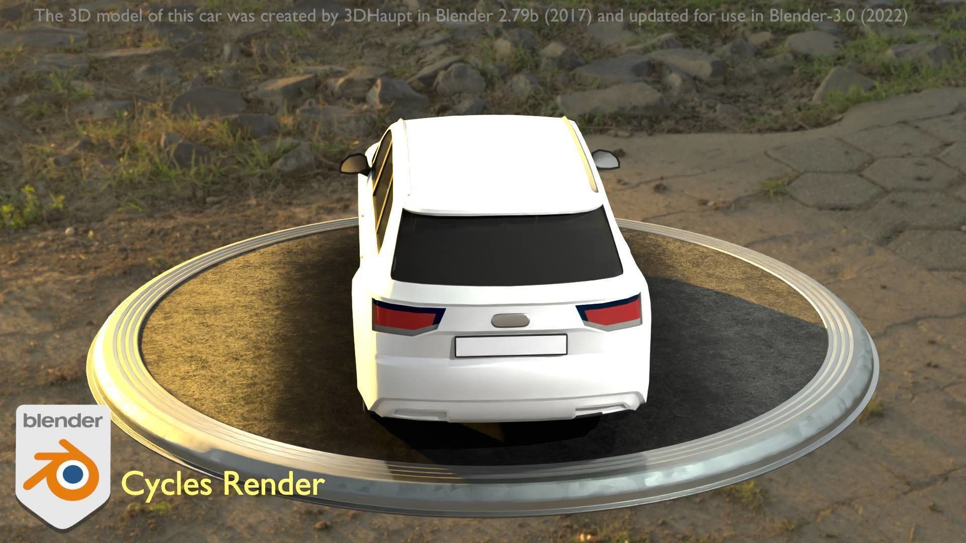 City Car 20 SUV Type-B White Low-poly 3D model_36