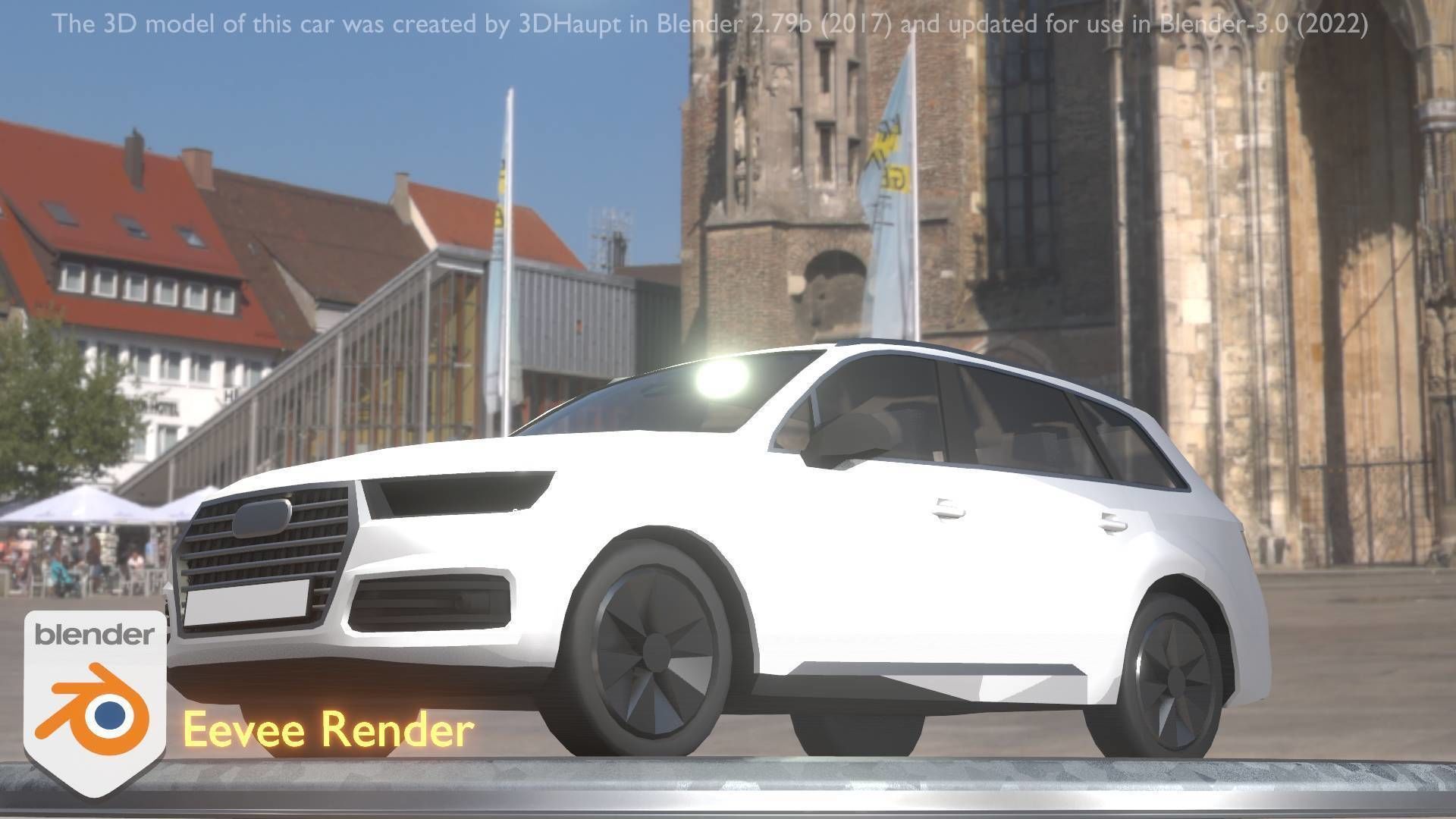 City Car 20 SUV Type-B White Low-poly 3D model_75