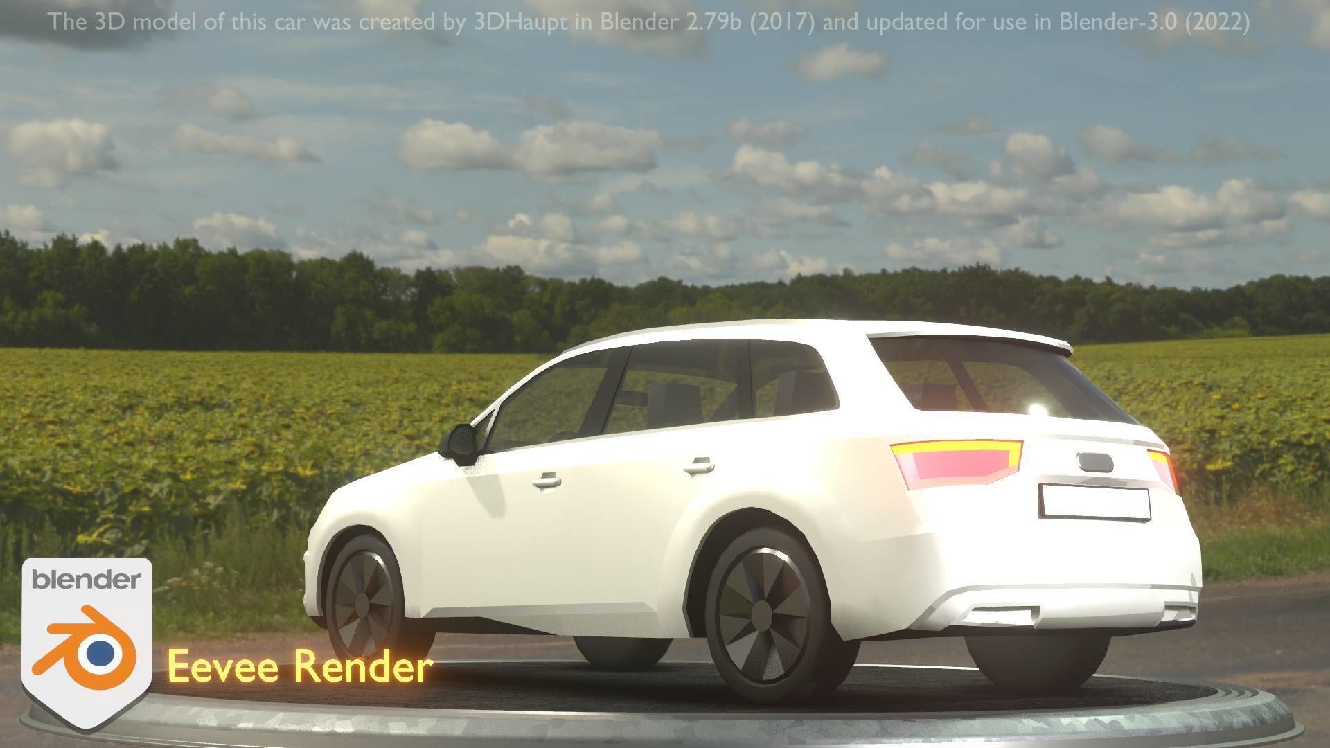 City Car 20 SUV Type-B White Low-poly 3D model_7