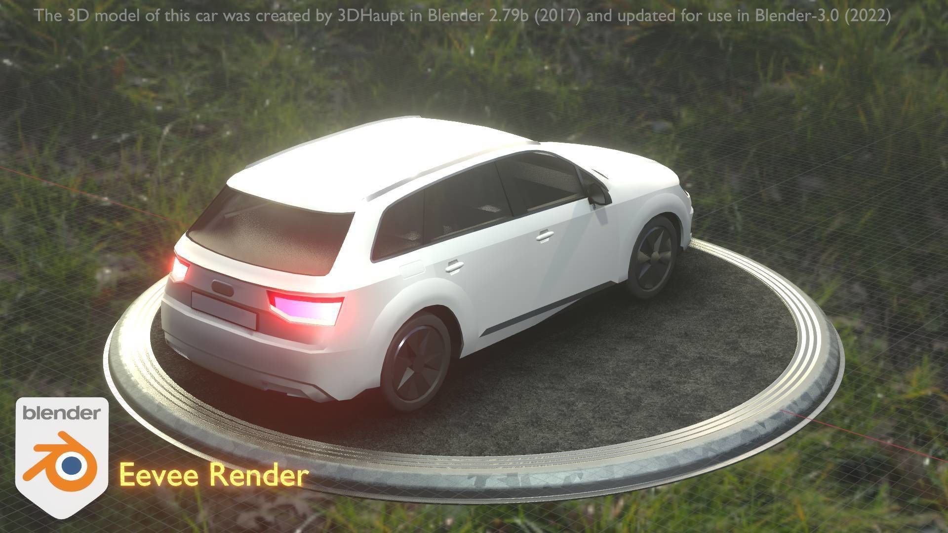 City Car 20 SUV Type-B White Low-poly 3D model_9