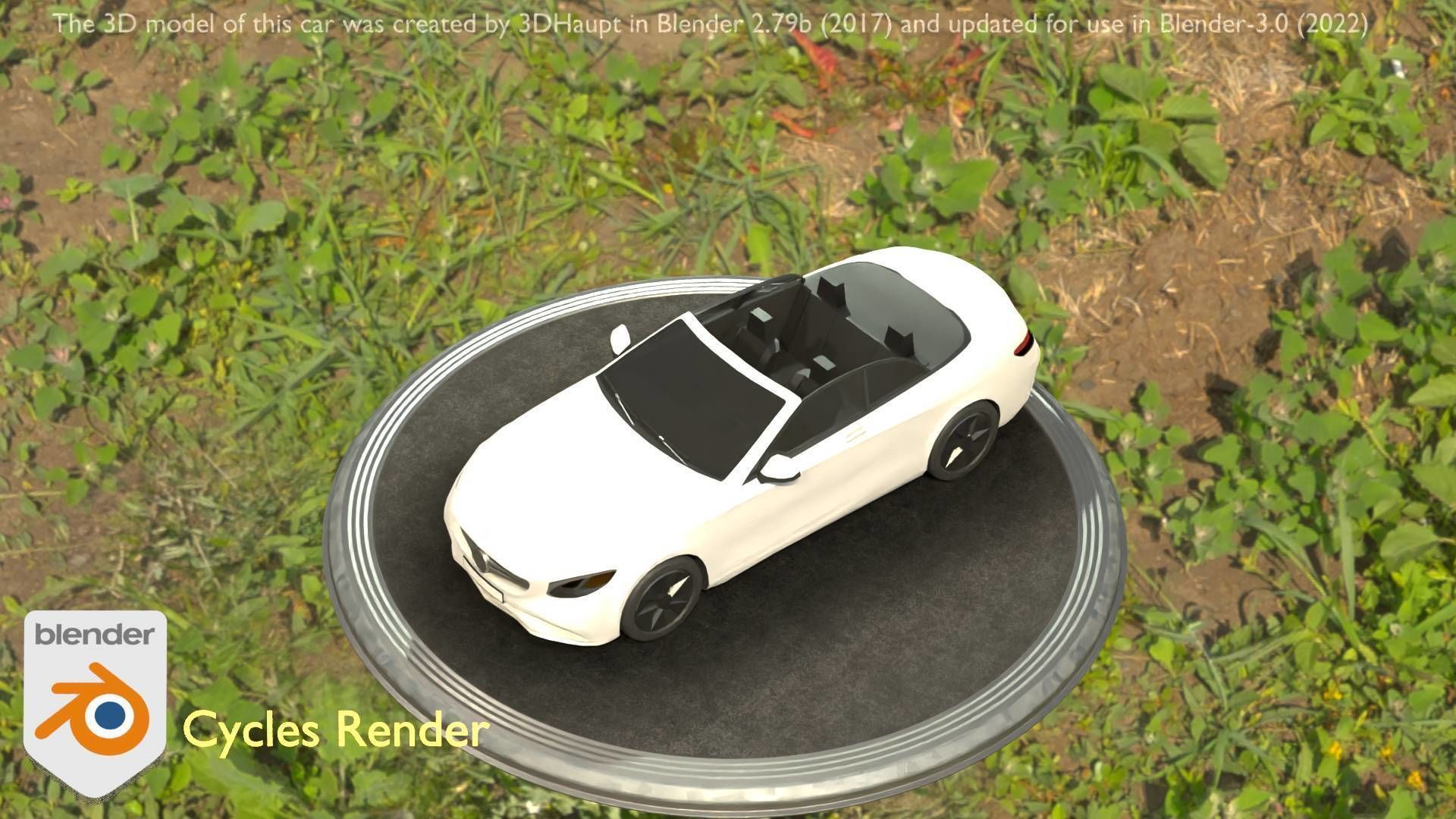 City Car 21 Upper Class Convertible Open Type-A White  Low-poly 3D model_24