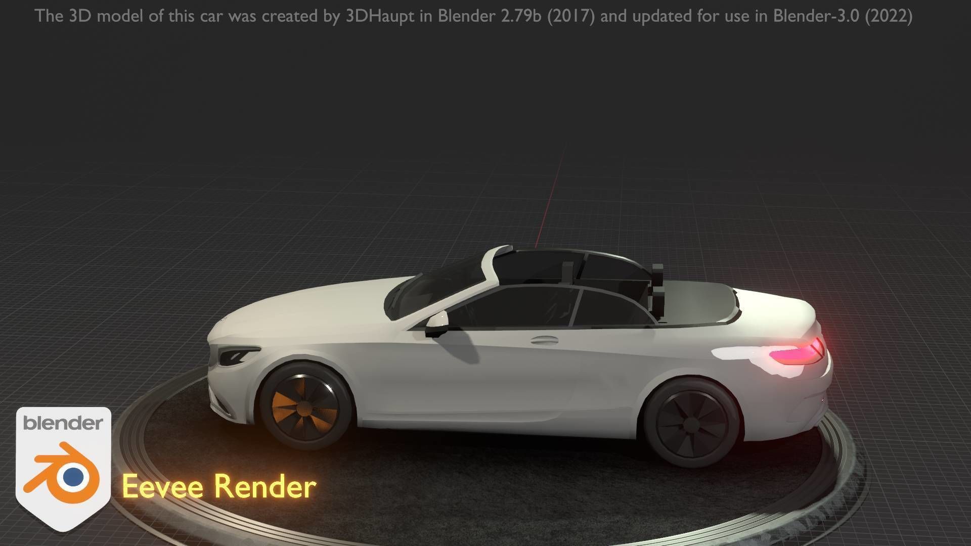 City Car 21 Upper Class Convertible Open Type-A White  Low-poly 3D model_35