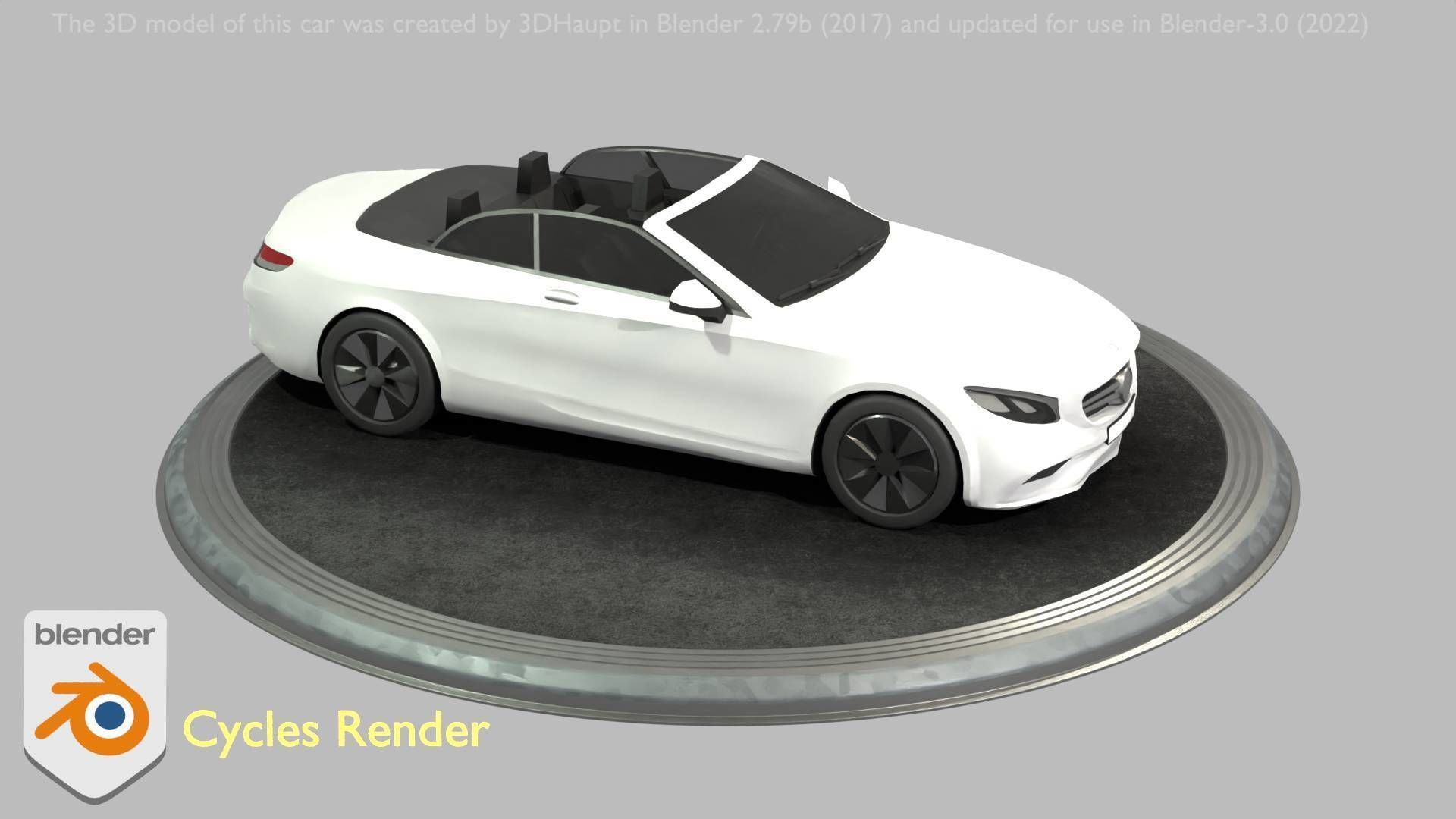 City Car 21 Upper Class Convertible Open Type-A White  Low-poly 3D model_77