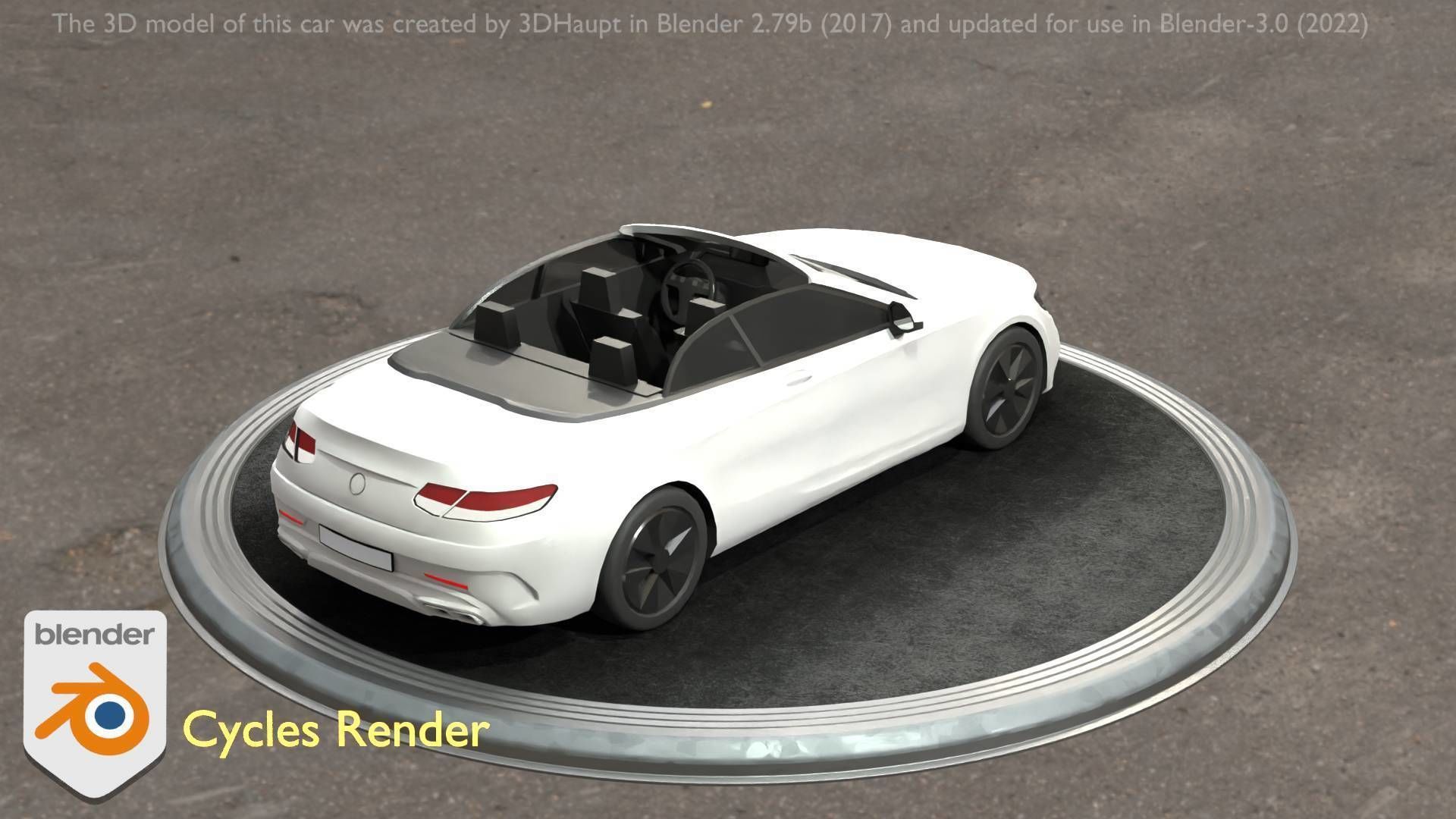 City Car 21 Upper Class Convertible Open Type-A White  Low-poly 3D model_47