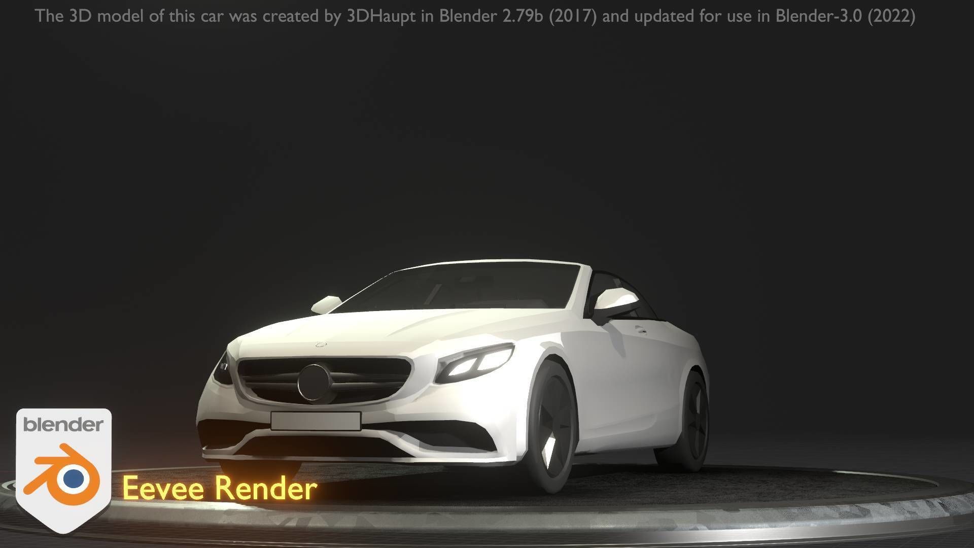 City Car 21 Upper Class Convertible Open Type-A White  Low-poly 3D model_11