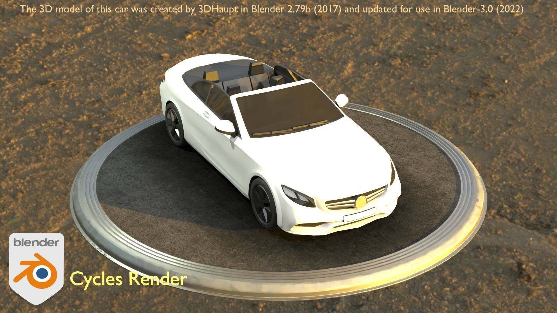 City Car 21 Upper Class Convertible Open Type-A White  Low-poly 3D model_91