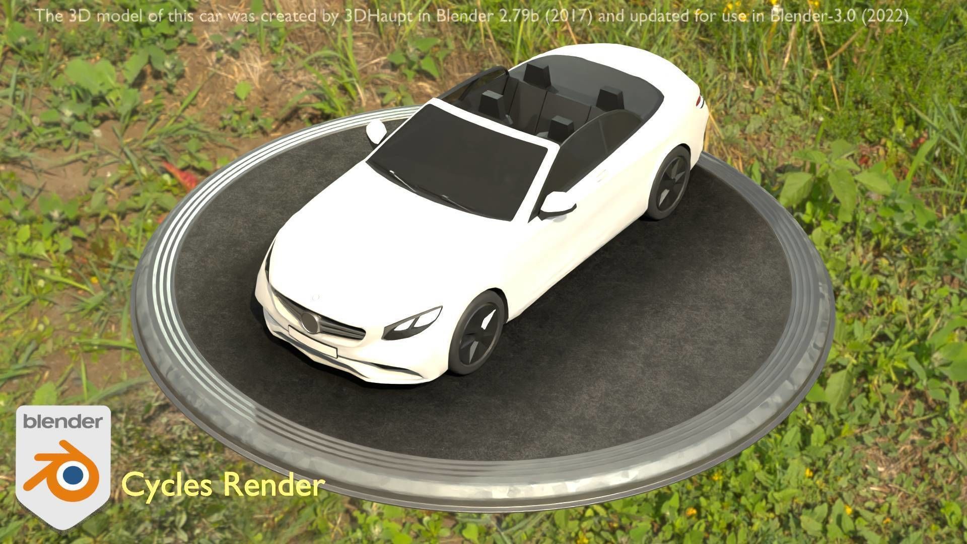 City Car 21 Upper Class Convertible Open Type-A White  Low-poly 3D model_60