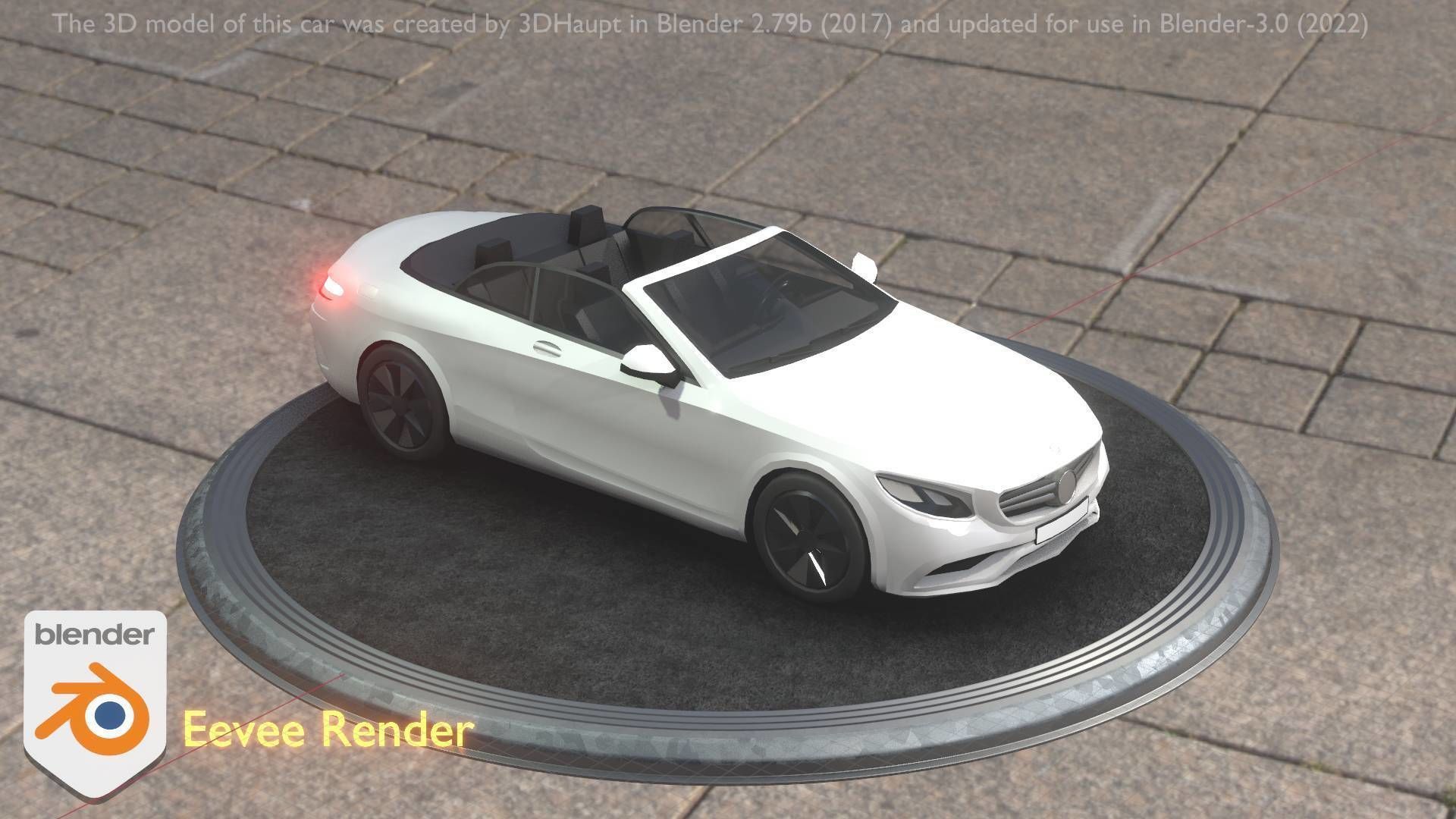 City Car 21 Upper Class Convertible Open Type-A White  Low-poly 3D model_97