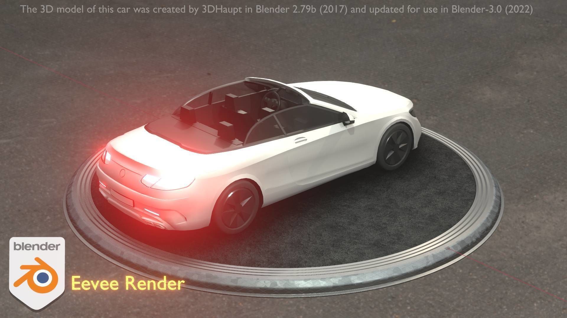 City Car 21 Upper Class Convertible Open Type-A White  Low-poly 3D model_74