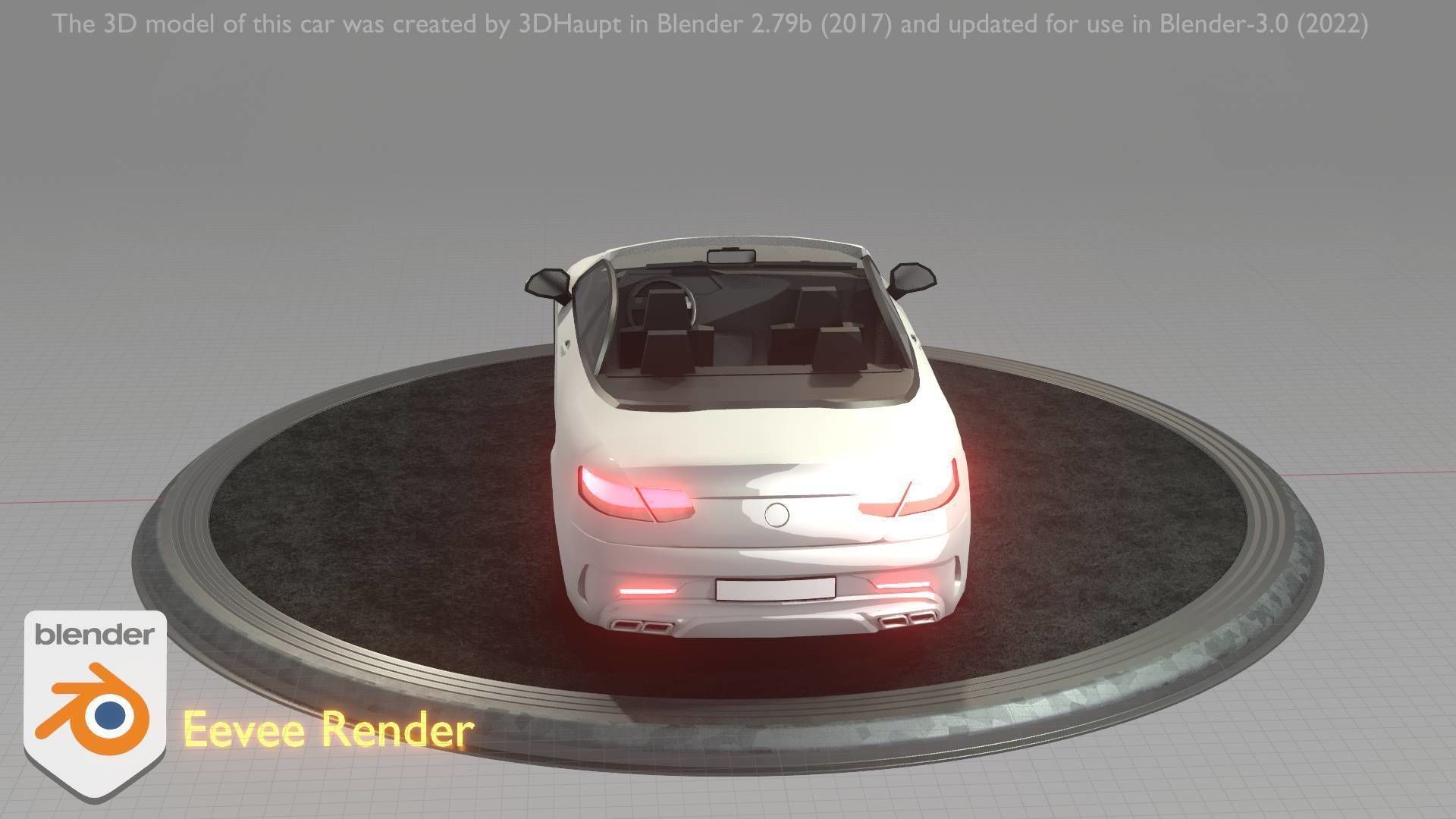 City Car 21 Upper Class Convertible Open Type-A White  Low-poly 3D model_82