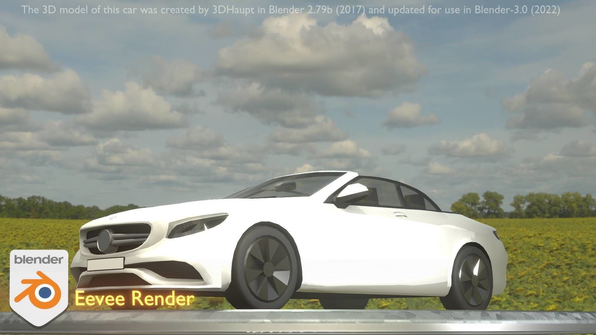 City Car 21 Upper Class Convertible Open Type-A White  Low-poly 3D model_86