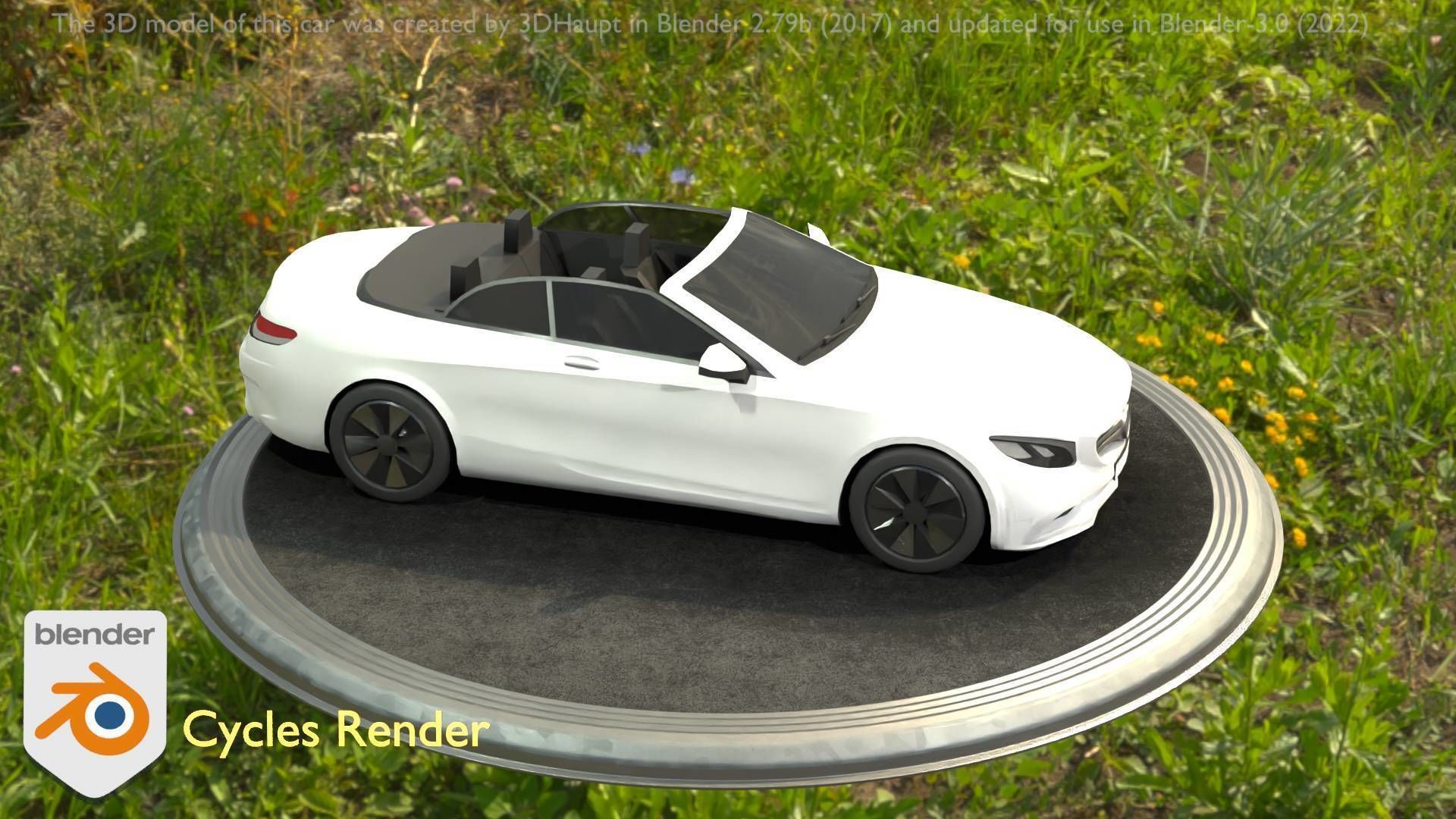 City Car 21 Upper Class Convertible Open Type-A White  Low-poly 3D model_93